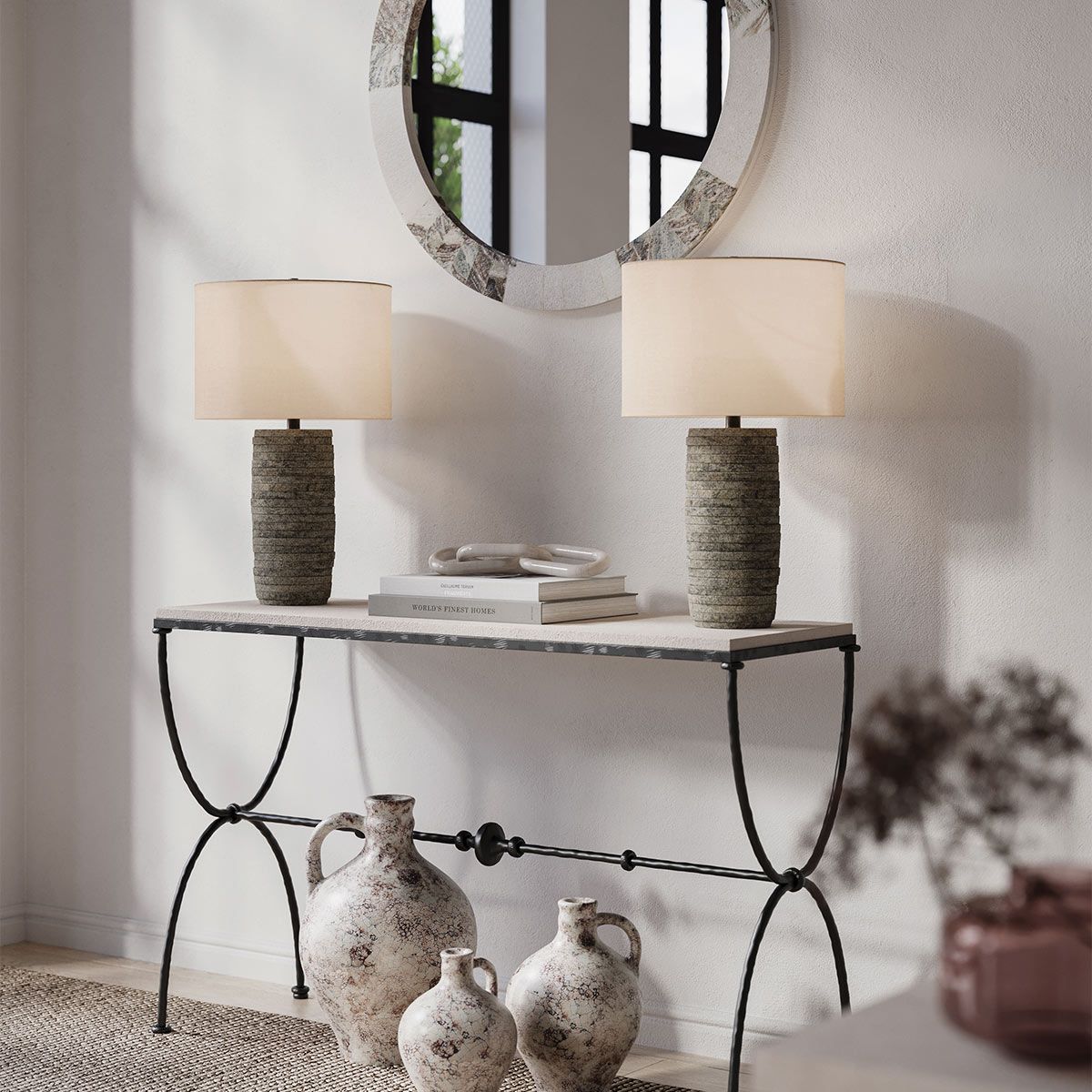 Currey & Company – Innkeeper Tischleuchte 1-flammig Grau