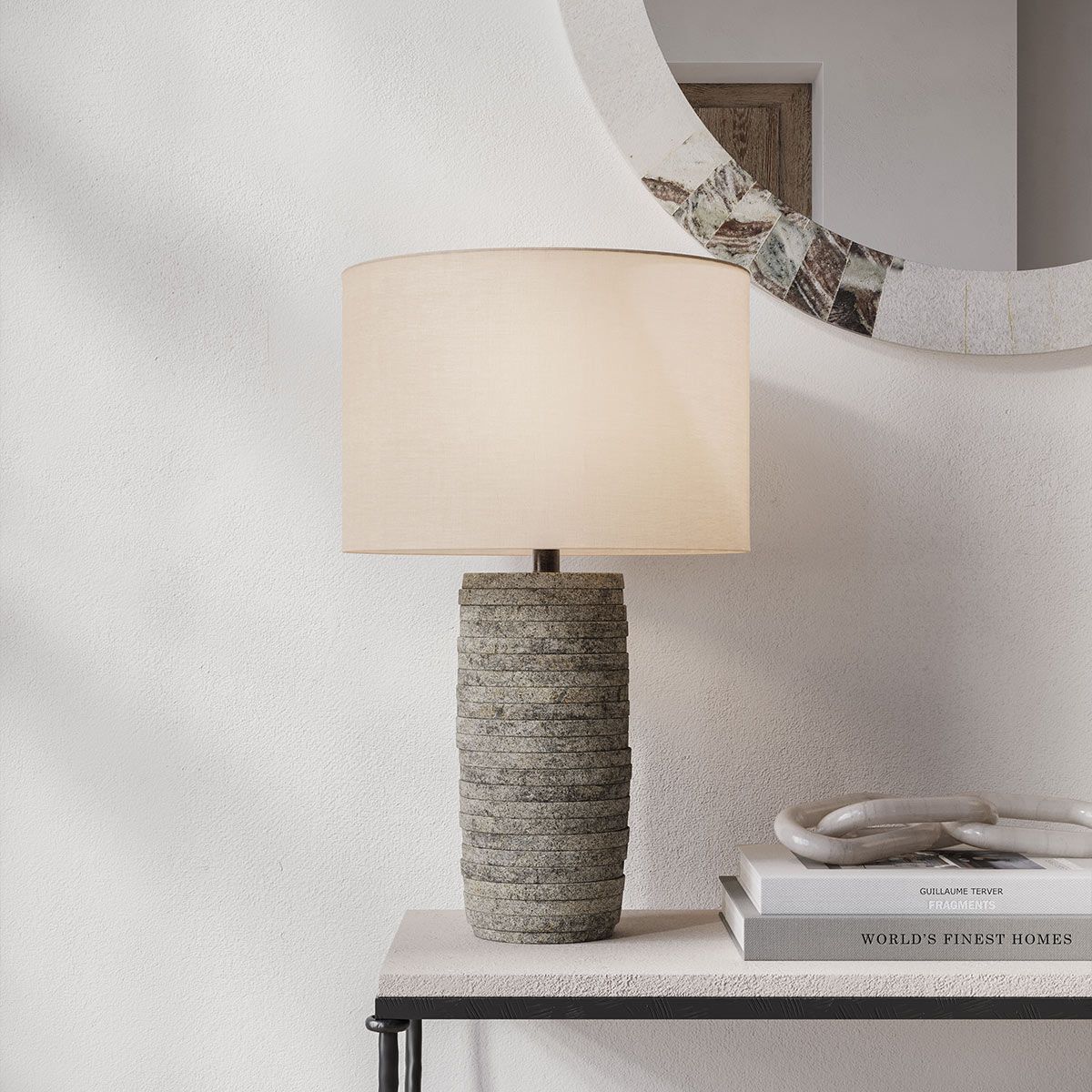 Currey & Company – Innkeeper Tischleuchte 1-flammig Grau