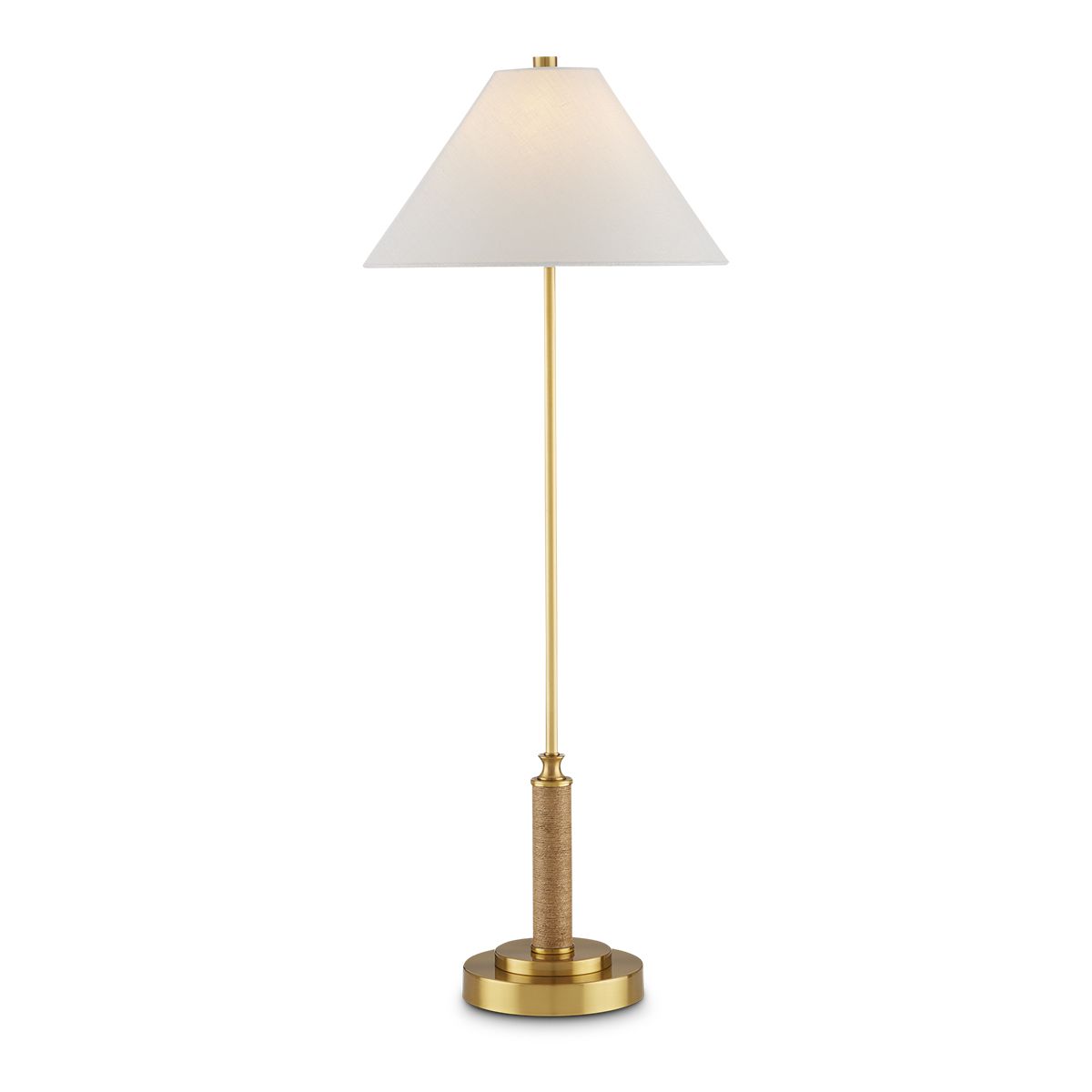 Currey & Company – Ippolito Tischleuchte 1-flammig Gold/Natur