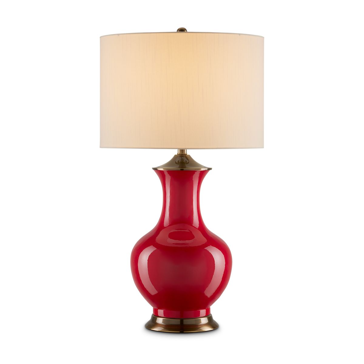 Currey & Company – Lilou Tischleuchte 1-flammig Rot/Gold