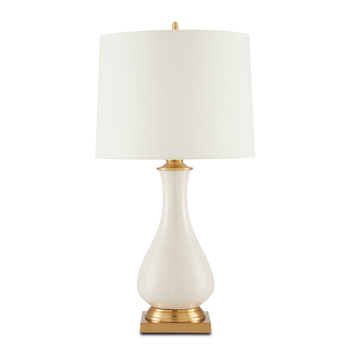 Currey & Company – Lynton Tischleuchte 1-flammig Beige/Gold
