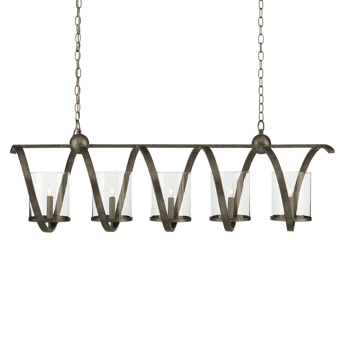 Currey & Company – Maximus Kronleuchter 5-flammig Bronze/Transparent