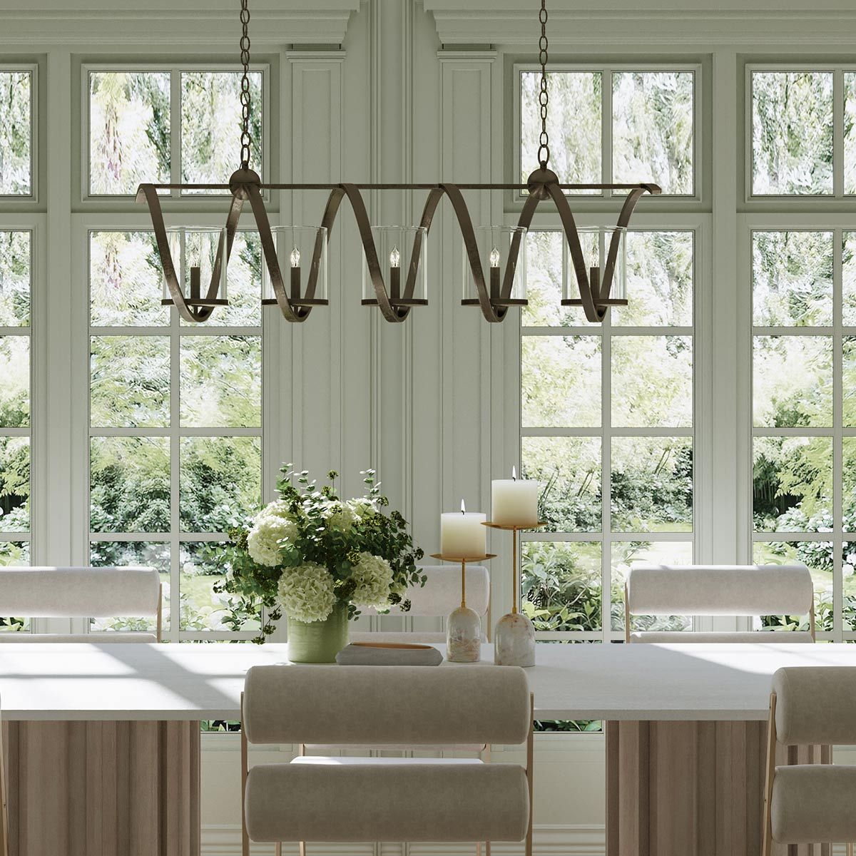 Currey & Company – Maximus Kronleuchter 5-flammig Bronze/Transparent