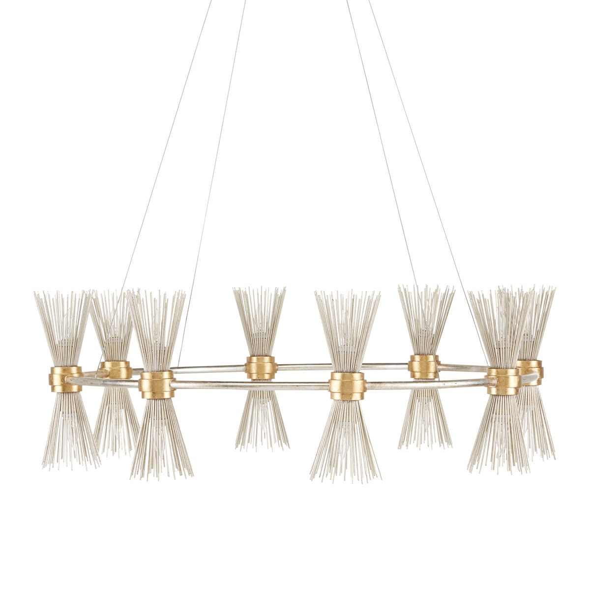 Currey & Company – Novatude Kronleuchter 16-flammig Gold/Silber
