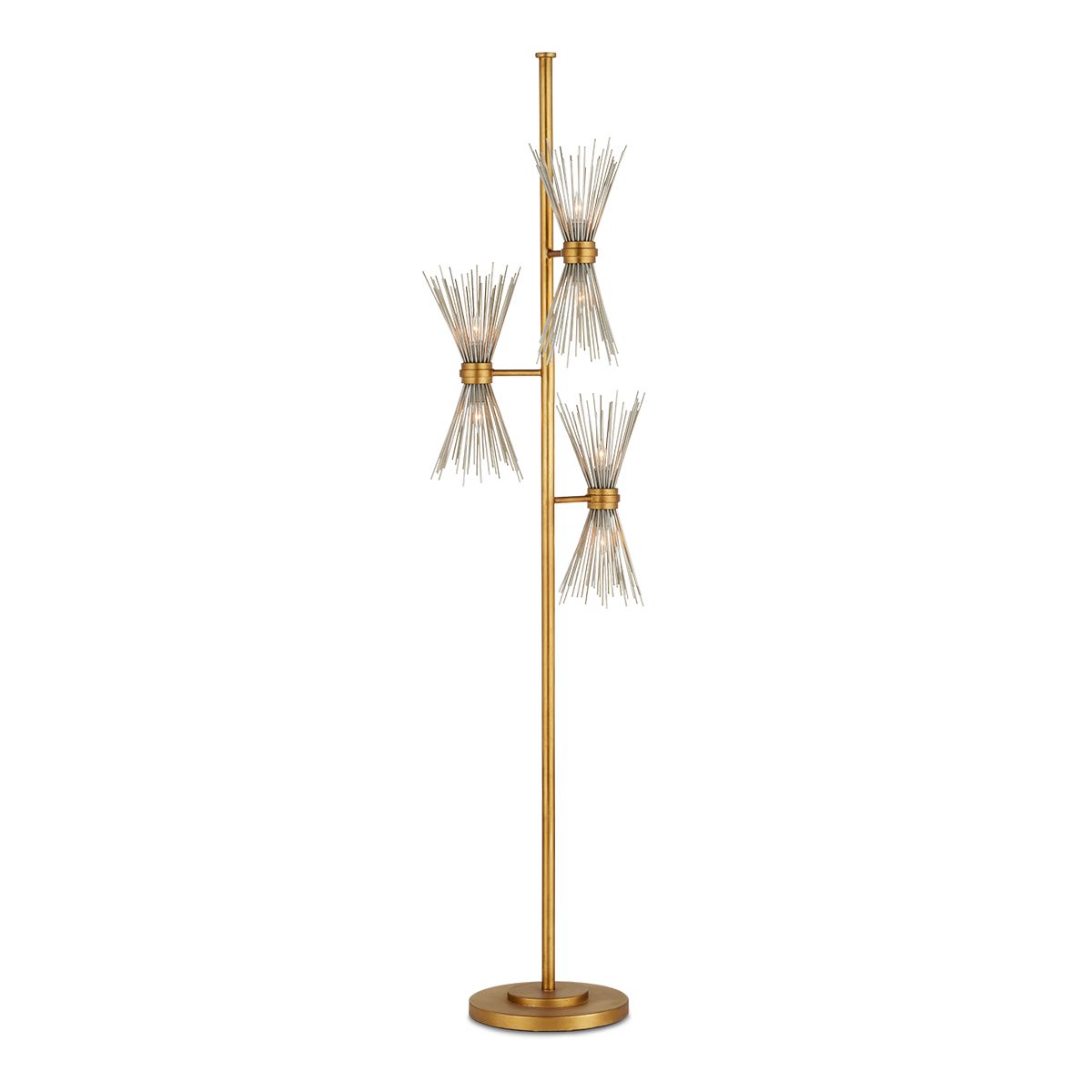 Currey & Company – Novatude Stehleuchte 6-flammig Gold/Silber