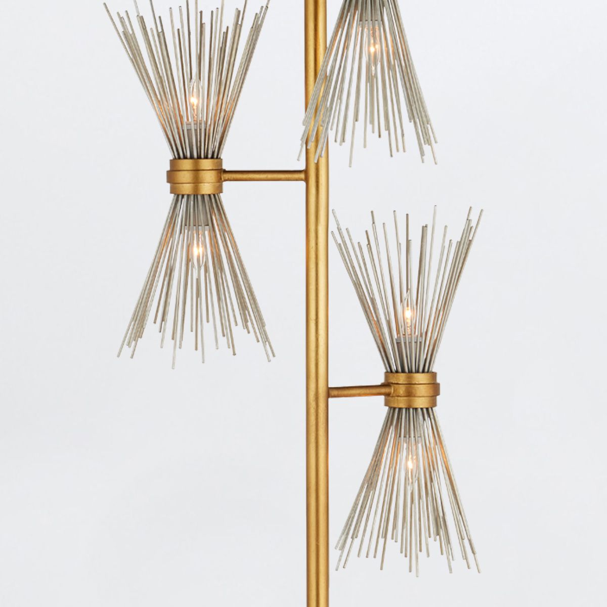 Currey & Company – Novatude Stehleuchte 6-flammig Gold/Silber