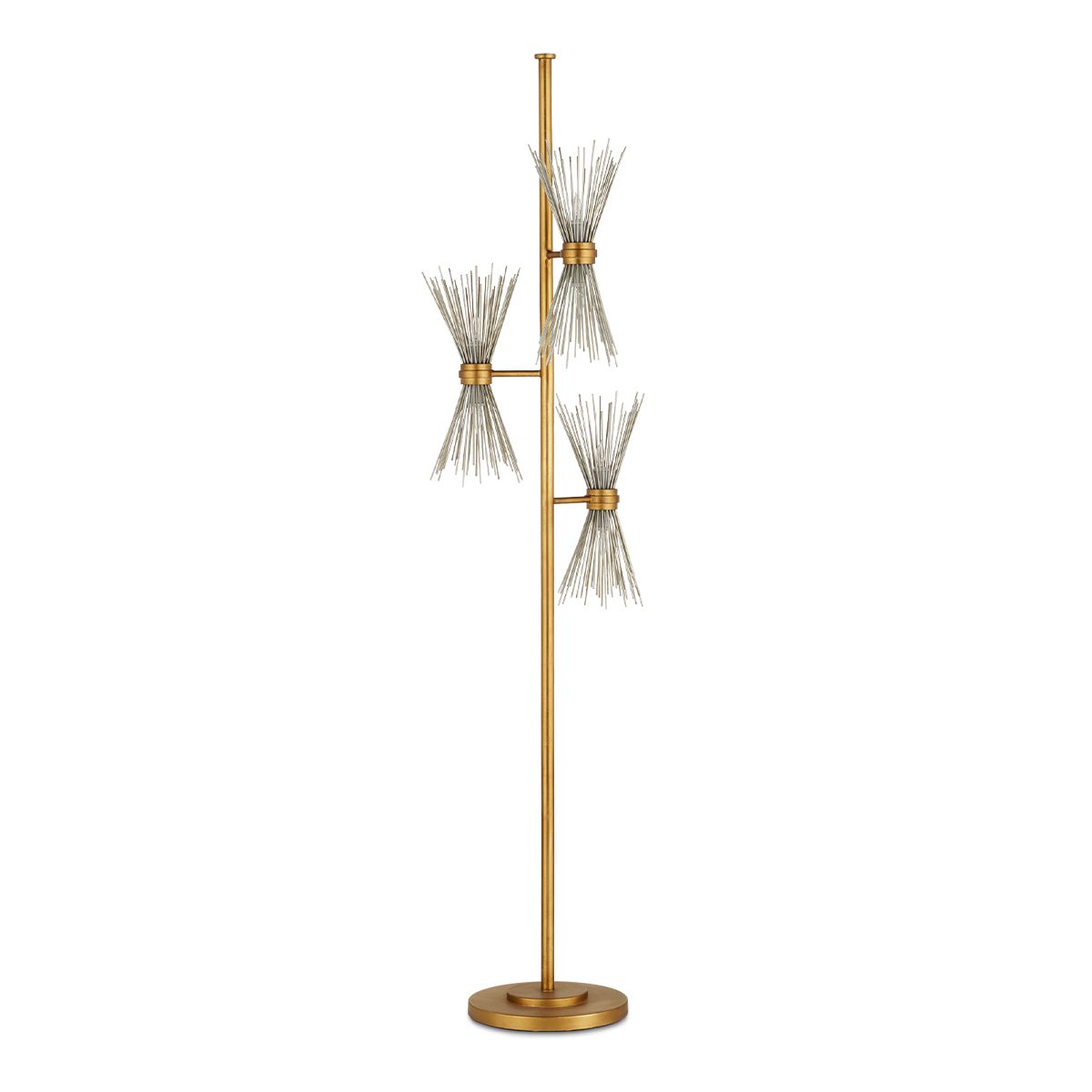 Currey & Company – Novatude Stehleuchte 6-flammig Gold/Silber