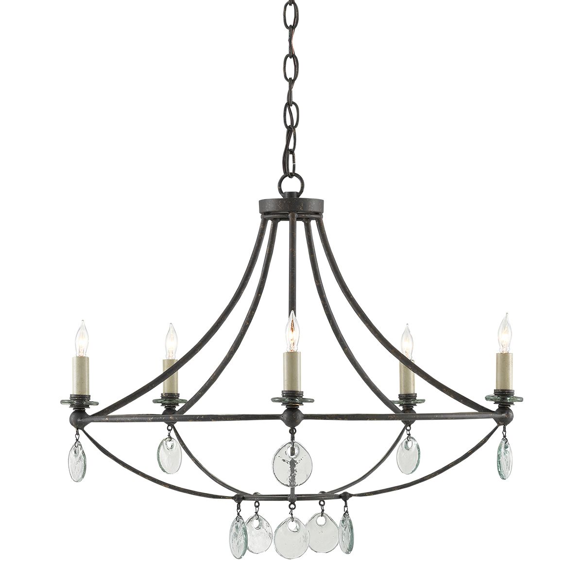 Currey & Company – Novella Kronleuchter 5-flammig Mayfair/Transparent