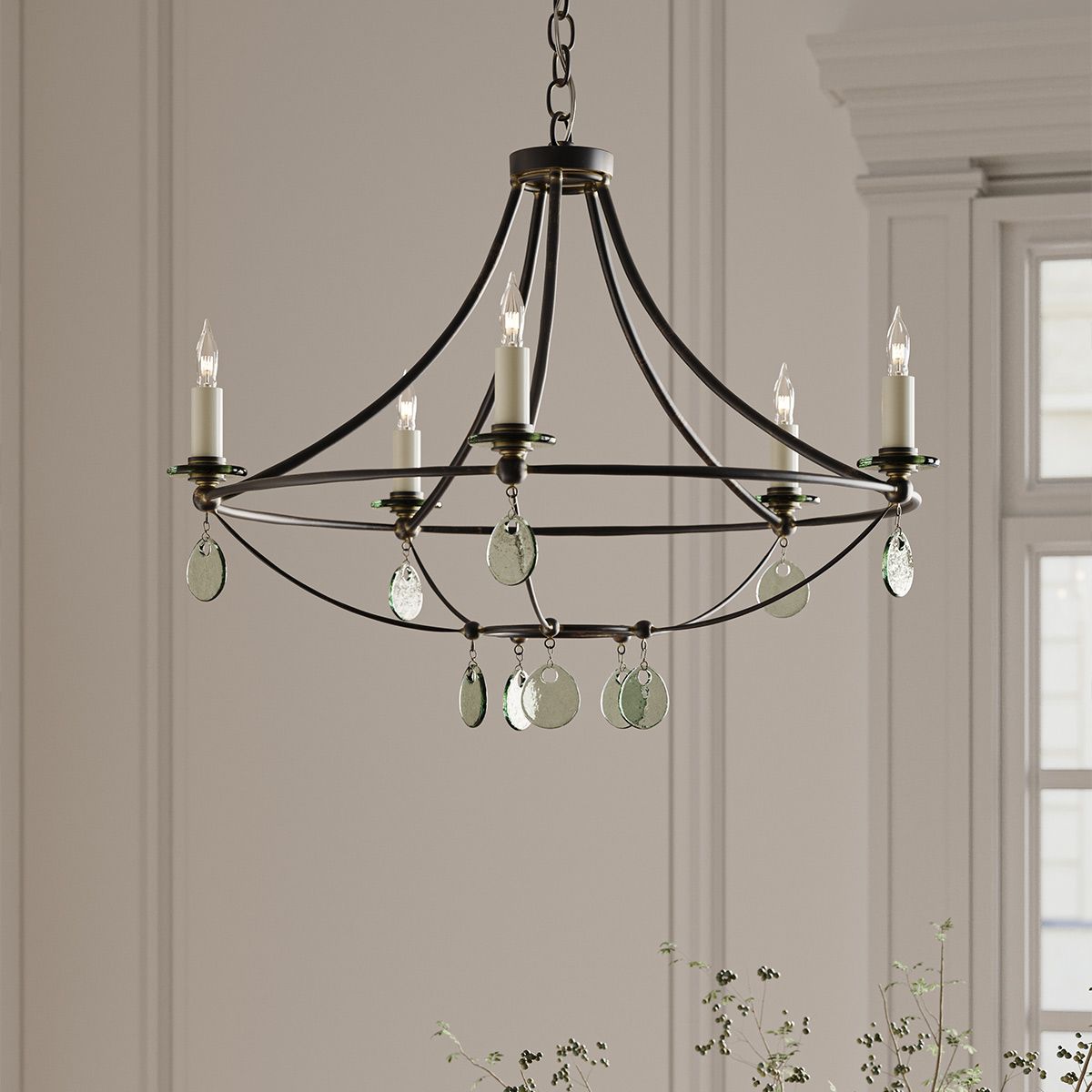 Currey & Company – Novella Kronleuchter 5-flammig Mayfair/Transparent
