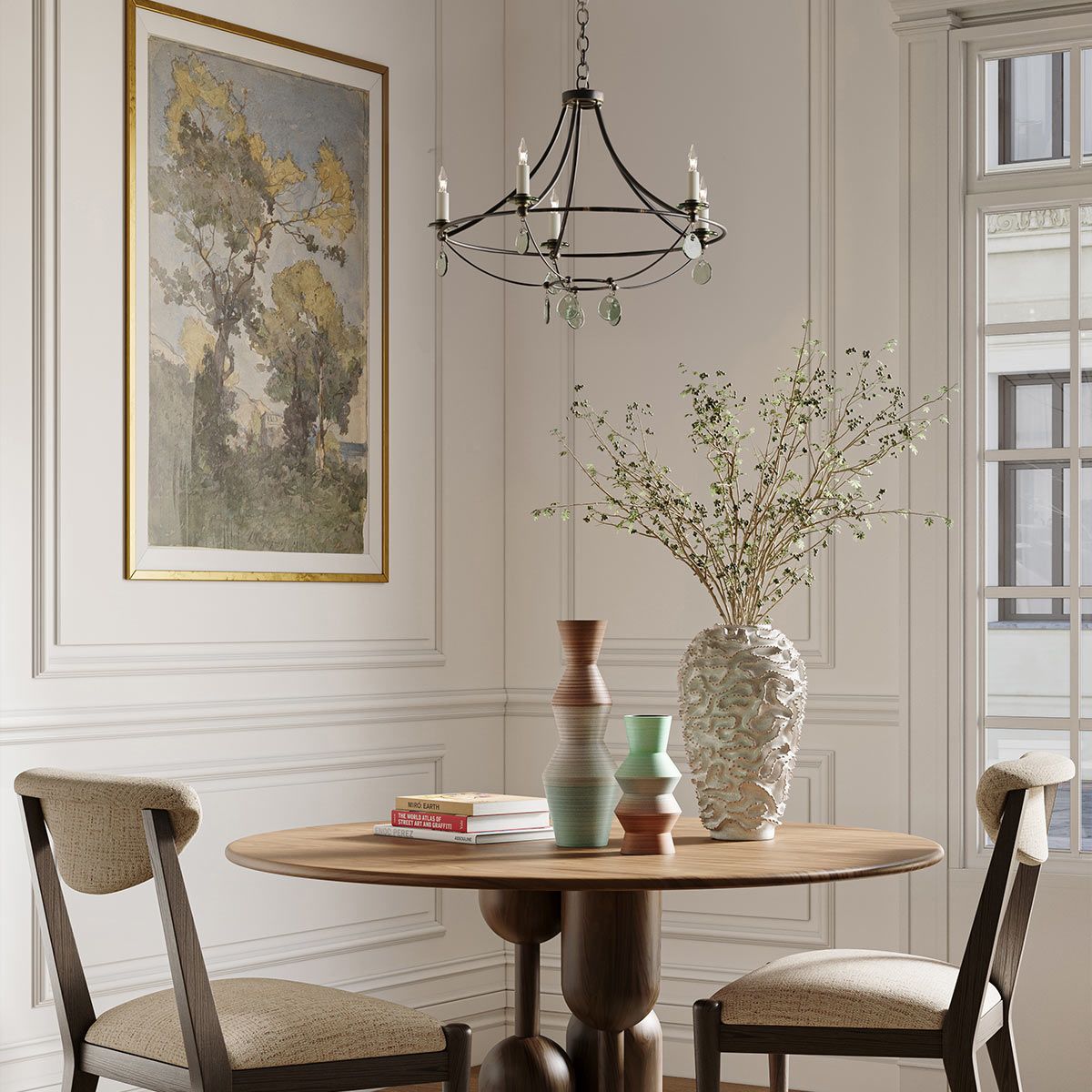 Currey & Company – Novella Kronleuchter 5-flammig Mayfair/Transparent