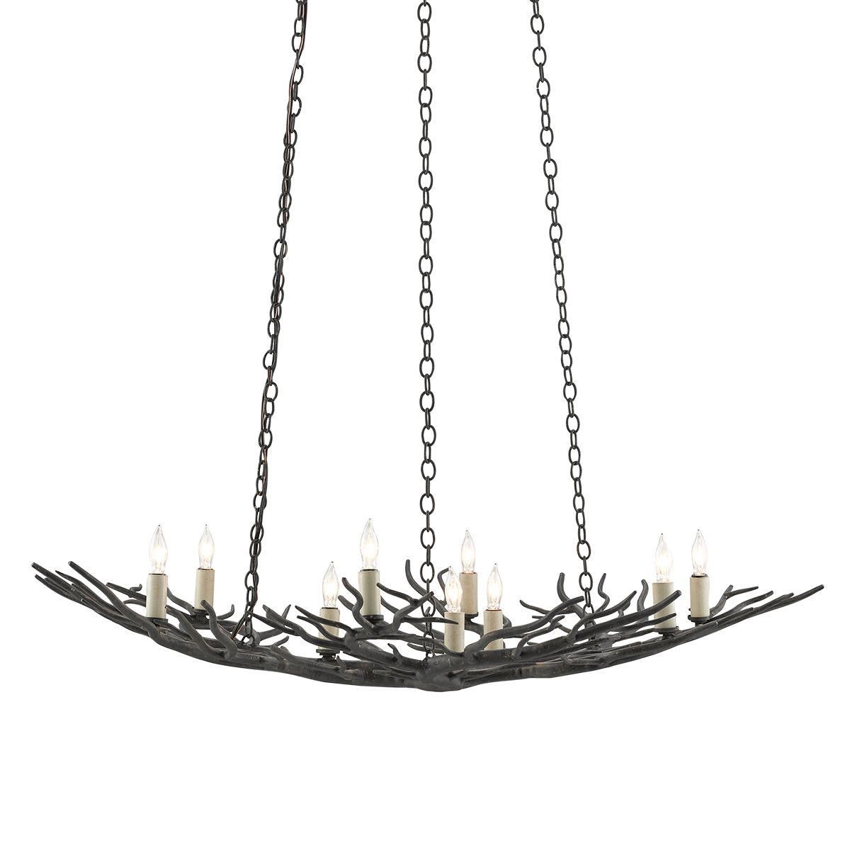 Currey & Company – Rainforest Kronleuchter 9-flammig Bronze