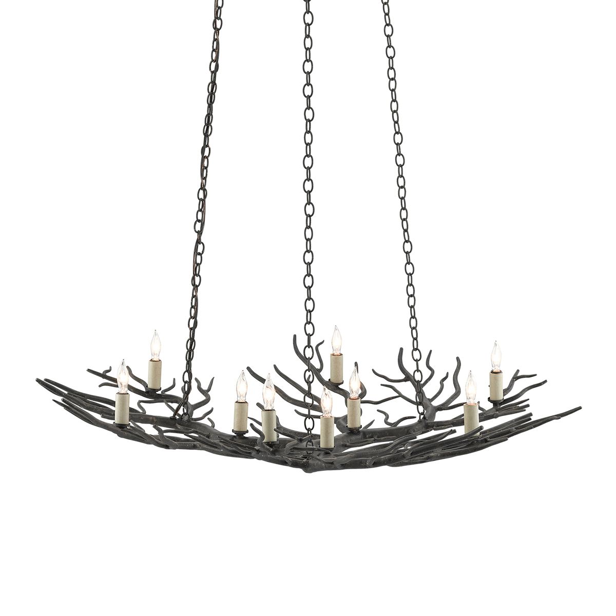 Currey & Company – Rainforest Kronleuchter 9-flammig Bronze