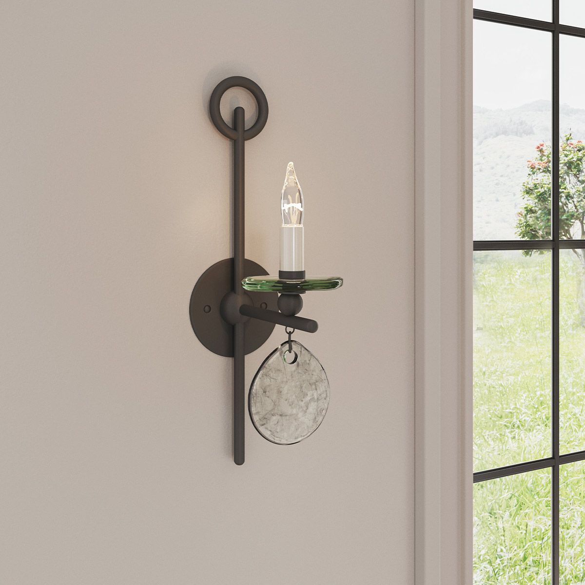 Currey & Company – Sethos Wandleuchte 1-flammig Old Iron