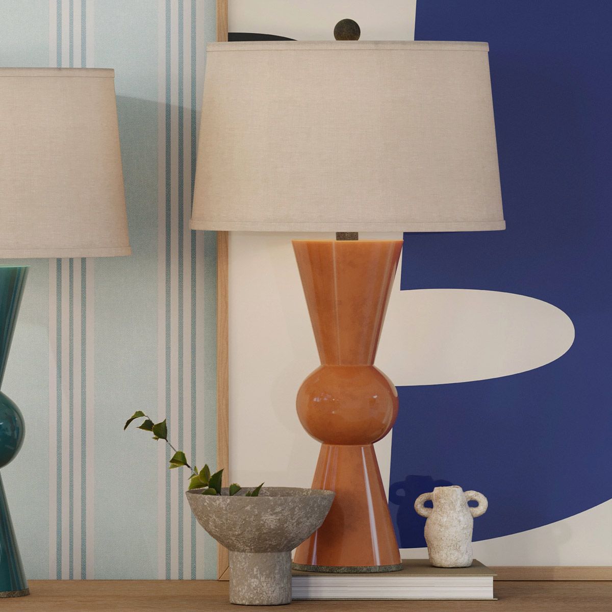Currey & Company – Upbeat Tischleuchte 1-flammig Orange