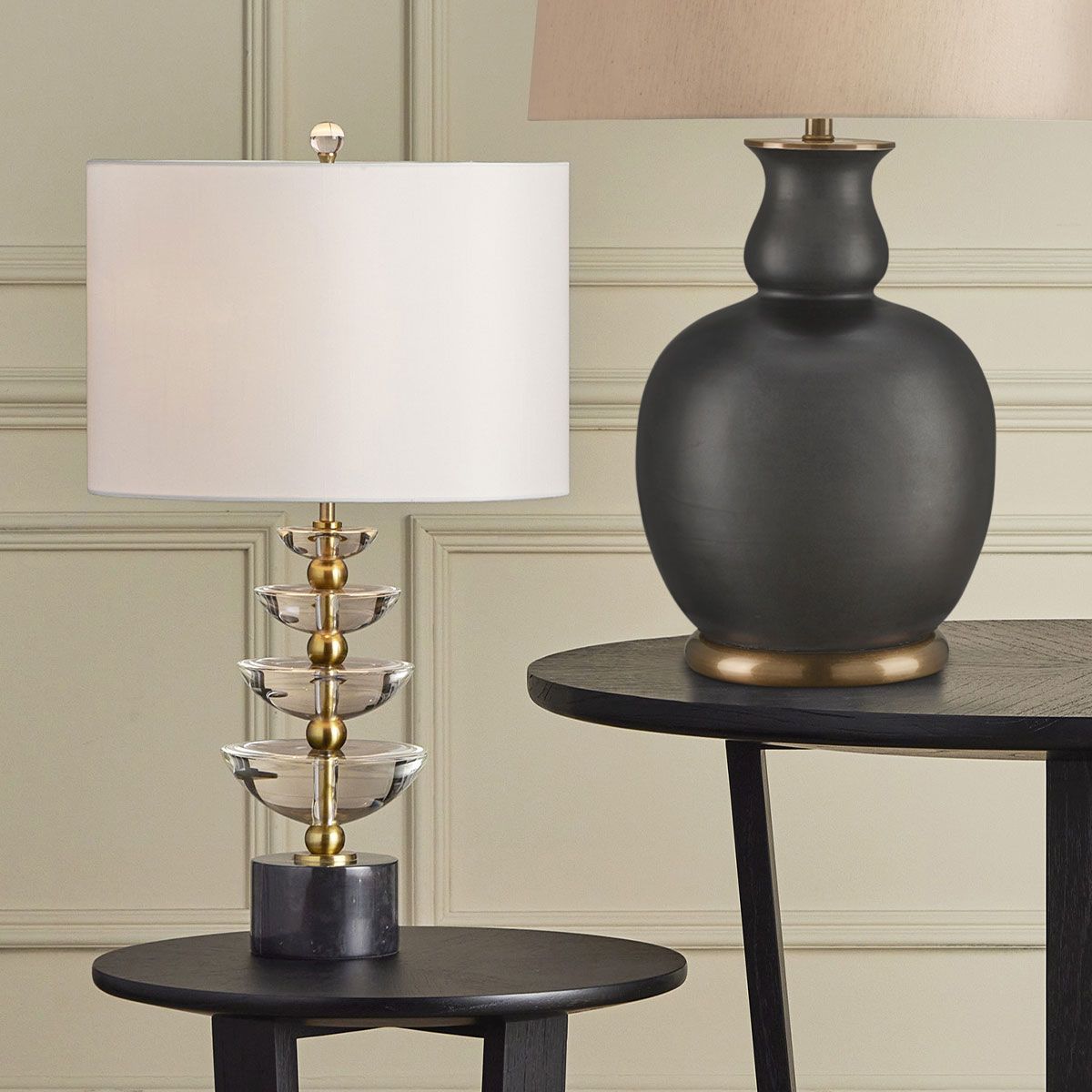 Currey & Company – Waterfall Tischleuchte 1-flammig Gold