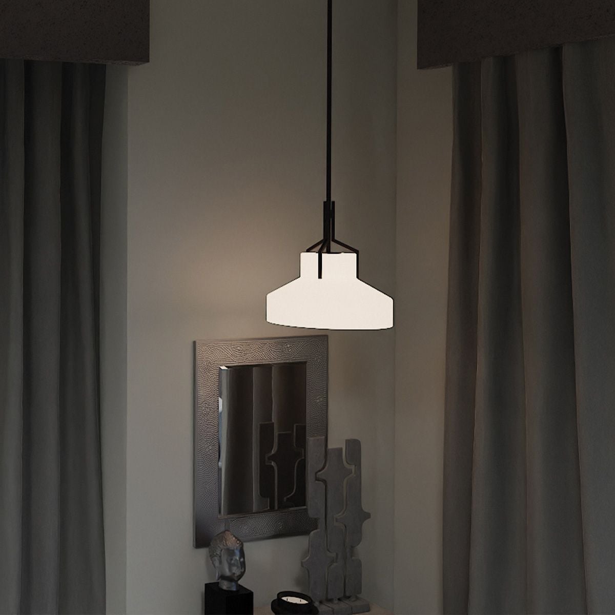 Brecken 2-flammige Pendelleuchte – Old Bronze mit Alabasterglas-Optik
