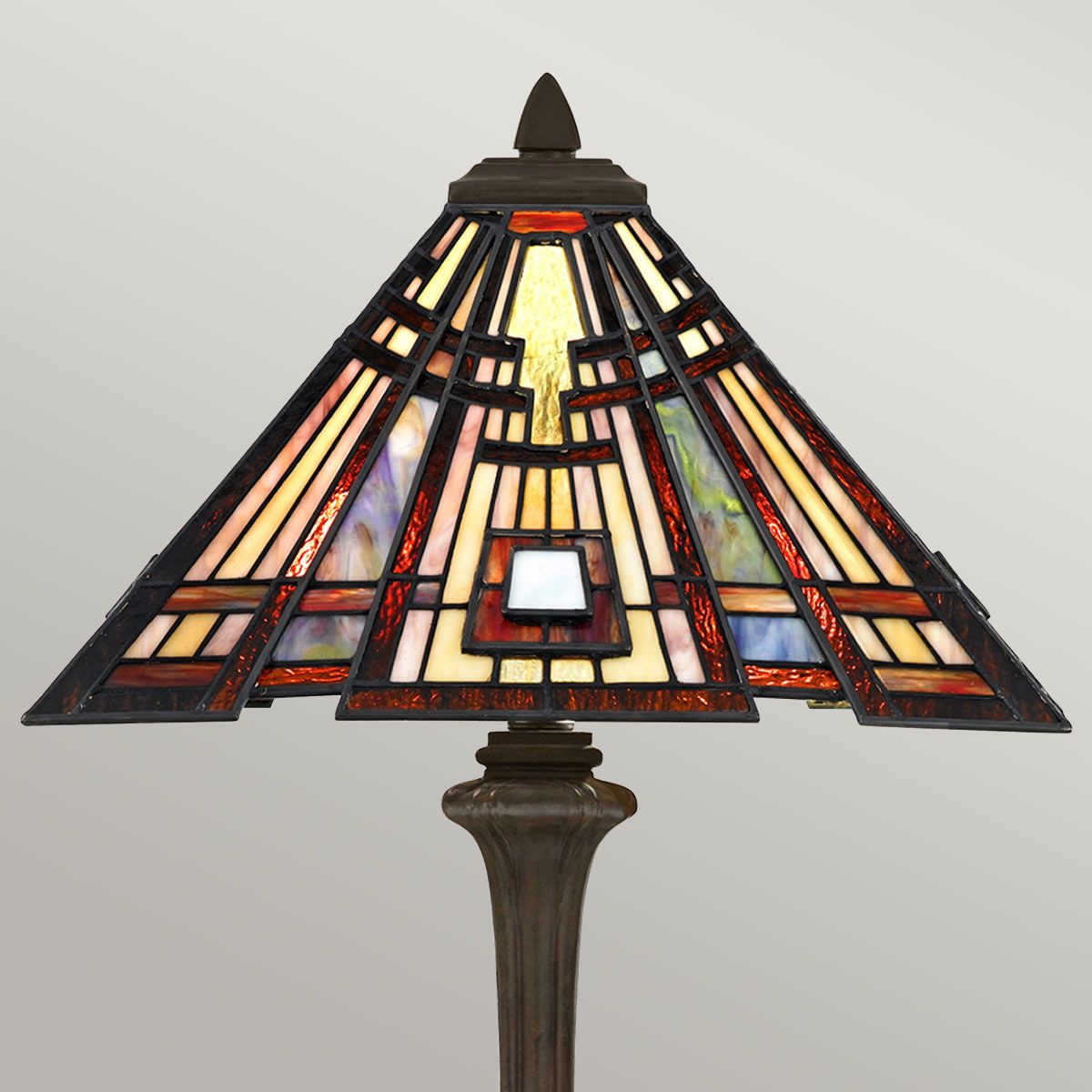 Klassische Craftsman-Tischlampe mit 2 Lichtern - Valiant Bronze