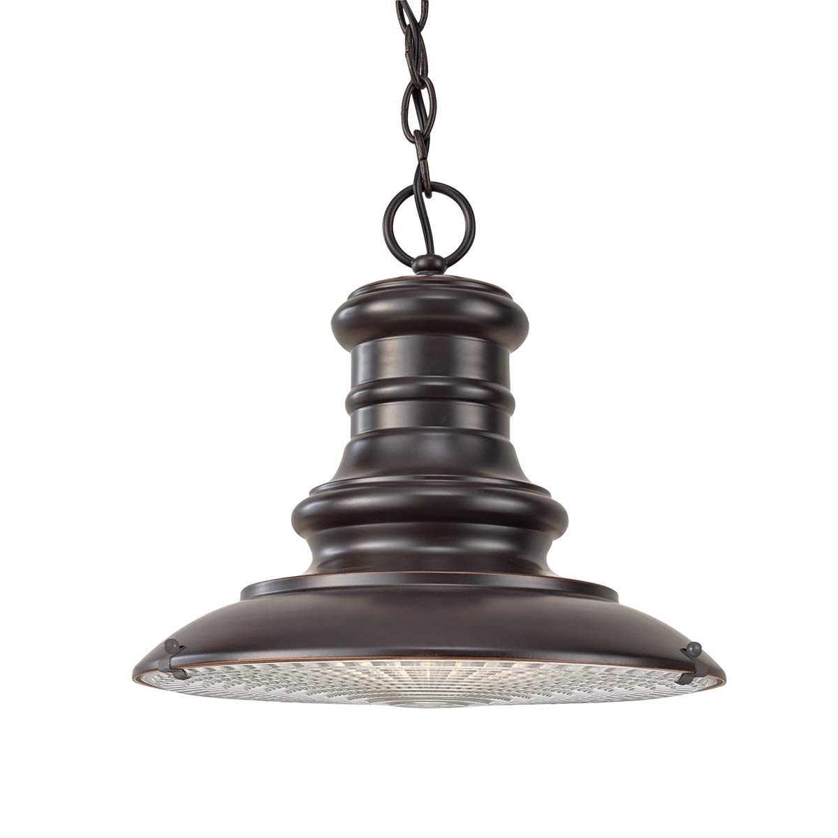Redding Station 1 - flammige mittelgroße Kettenlaterne – Restaurierungsbronze - Elsteadlighting - FE - REDDING8 - M - RB