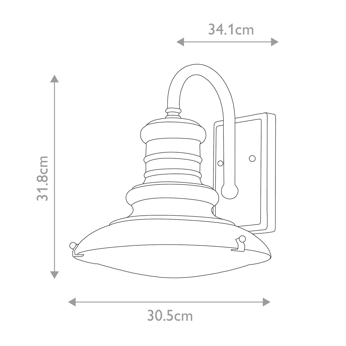 Redding Station 1 - flammige mittelgroße Wandlaterne, lackiertes Antik - Bronze - Elsteadlighting - FE - REDDING2 - M - PDB
