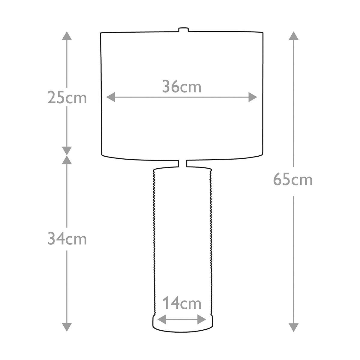 Ripple 1-flammige Tischlampe - Weiß mit schwarzem Schirm