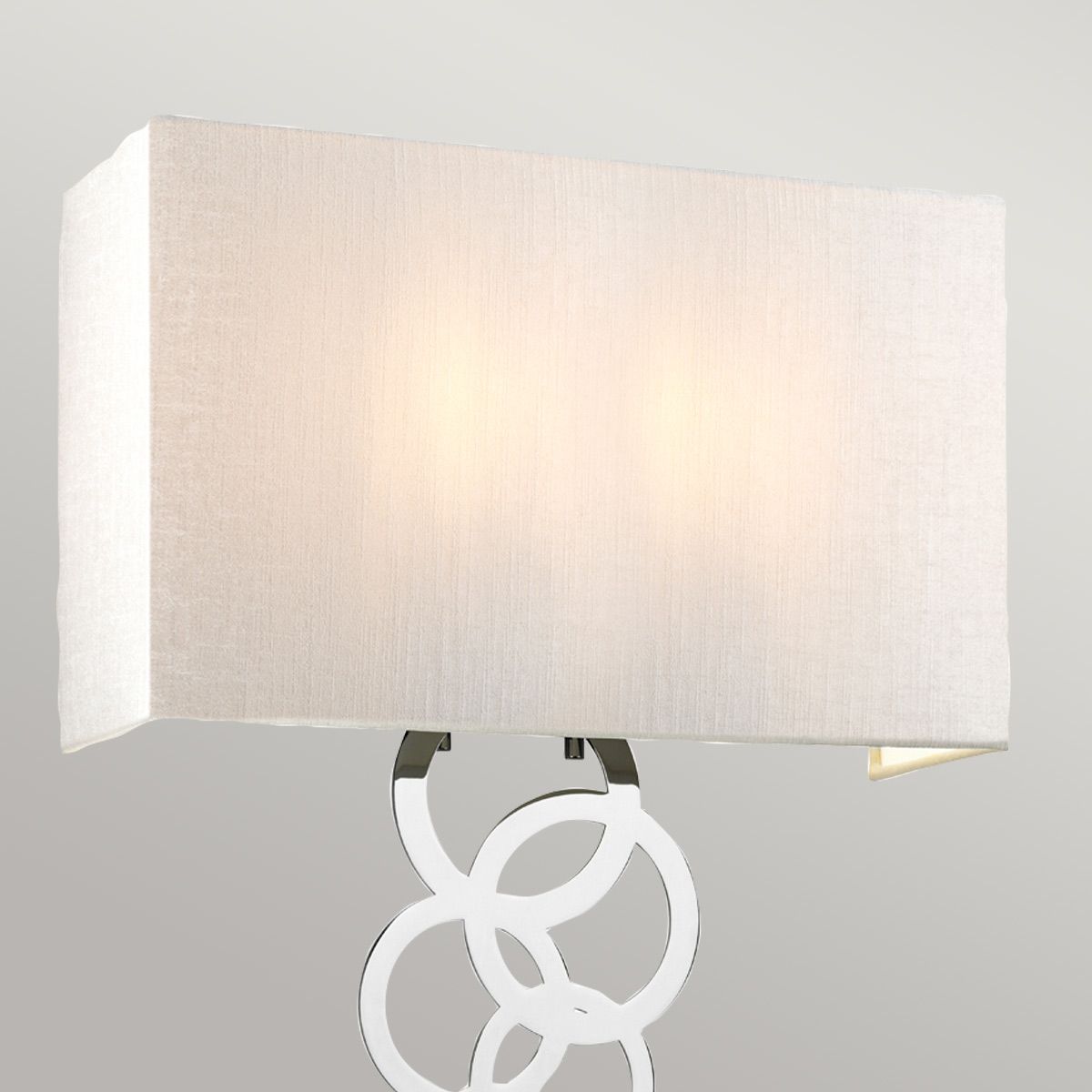 Große Wandleuchte „Rosa“ mit 2 Lichtern, poliertes Chrom