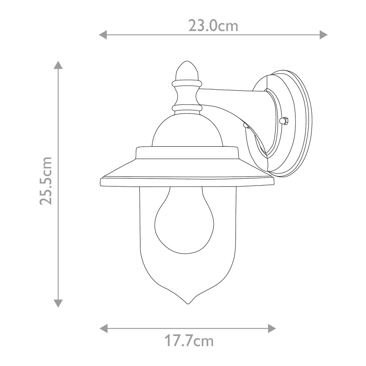 Sandown Wandlaterne mit 1 Licht, Schwarz - Elsteadlighting - GZH - SDN2