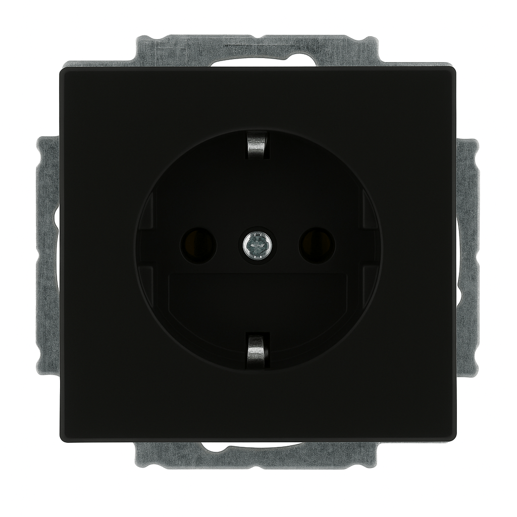 SCHUKO® Steckdosen - Einsatz schwarz matt - 20 EUC - 885 - Busch - Jaeger - 2CKA002011A3883