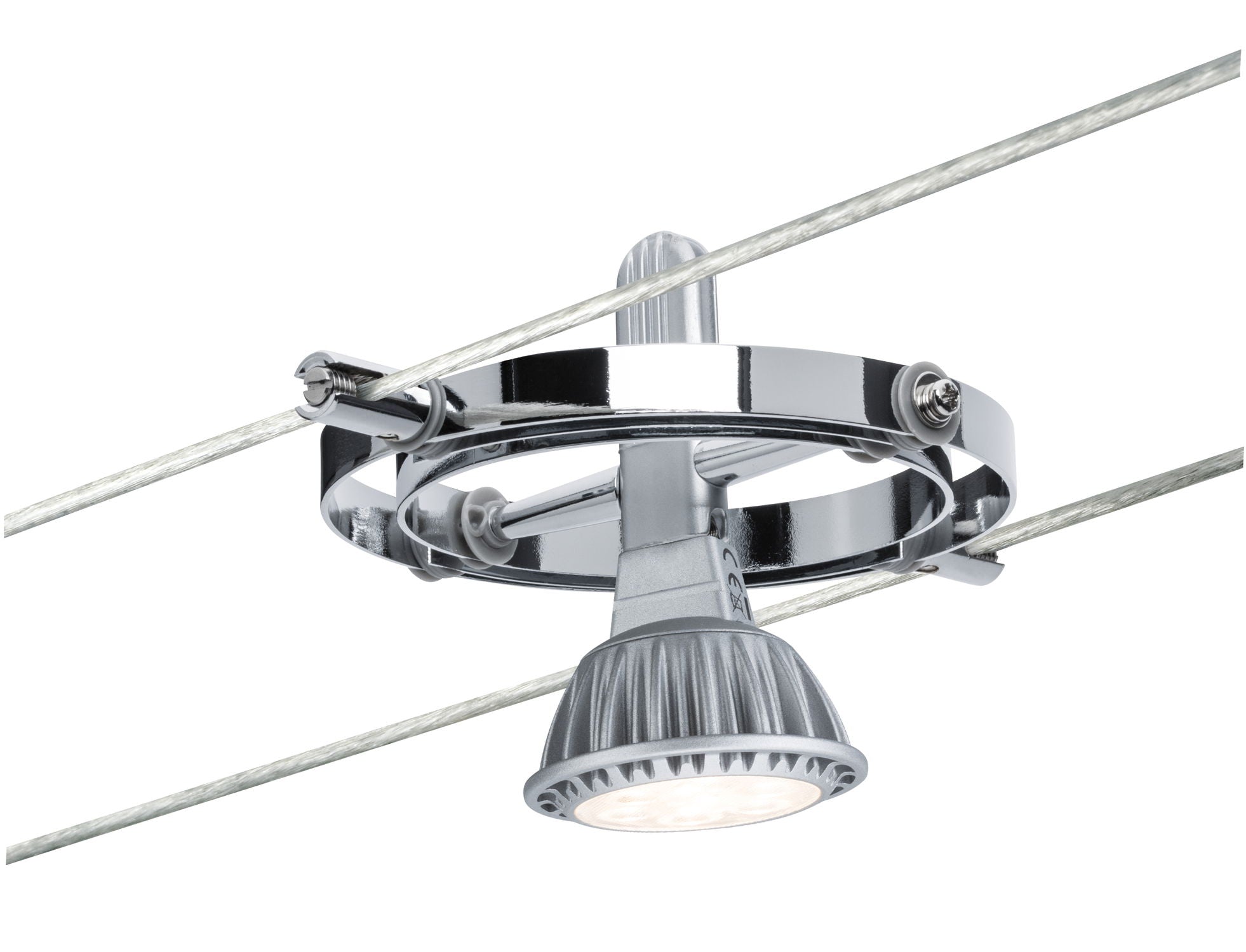 Seilsystem Cardan Basisset GU5,3 max. 4x10W dimmbar 230/12V Chrom matt/Chrom - Paulmann - 94144