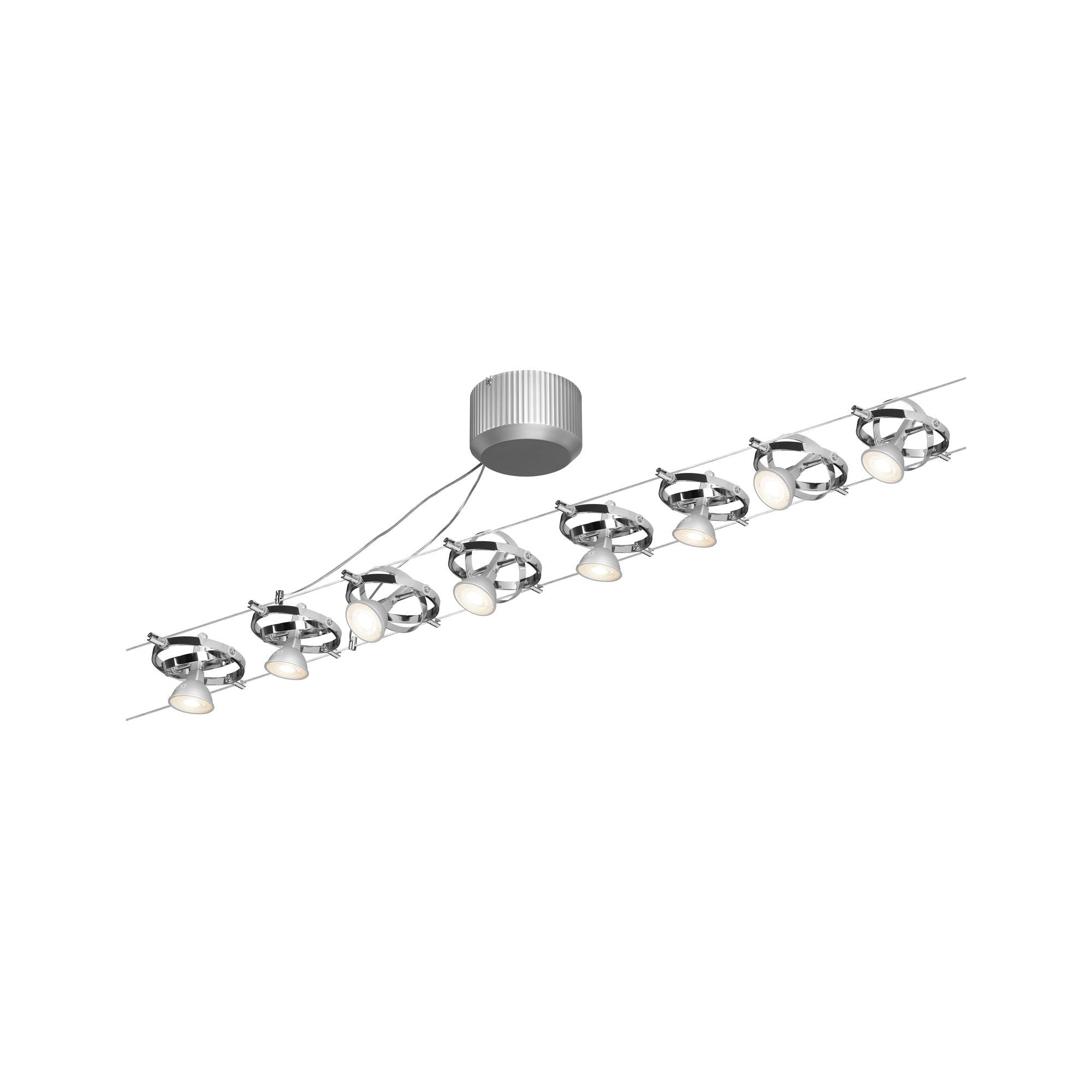 Seilsystem Cardan Basisset GU5,3 max. 8x10W dimmbar 230/12V Chrom matt/Chrom - Paulmann - 94153