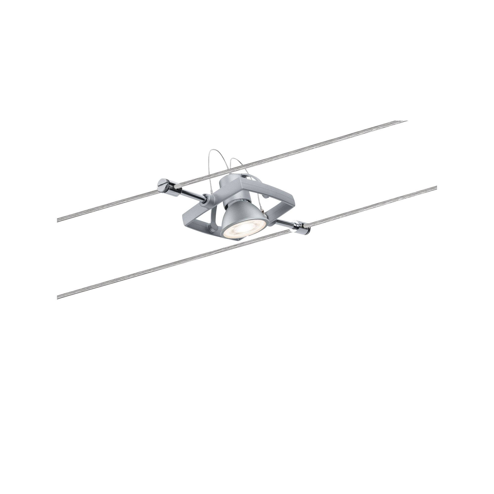 Seilsystem Mac II Basisset GU5,3 max. 5x10W dimmbar 230/12V Chrom matt - Paulmann - 94133