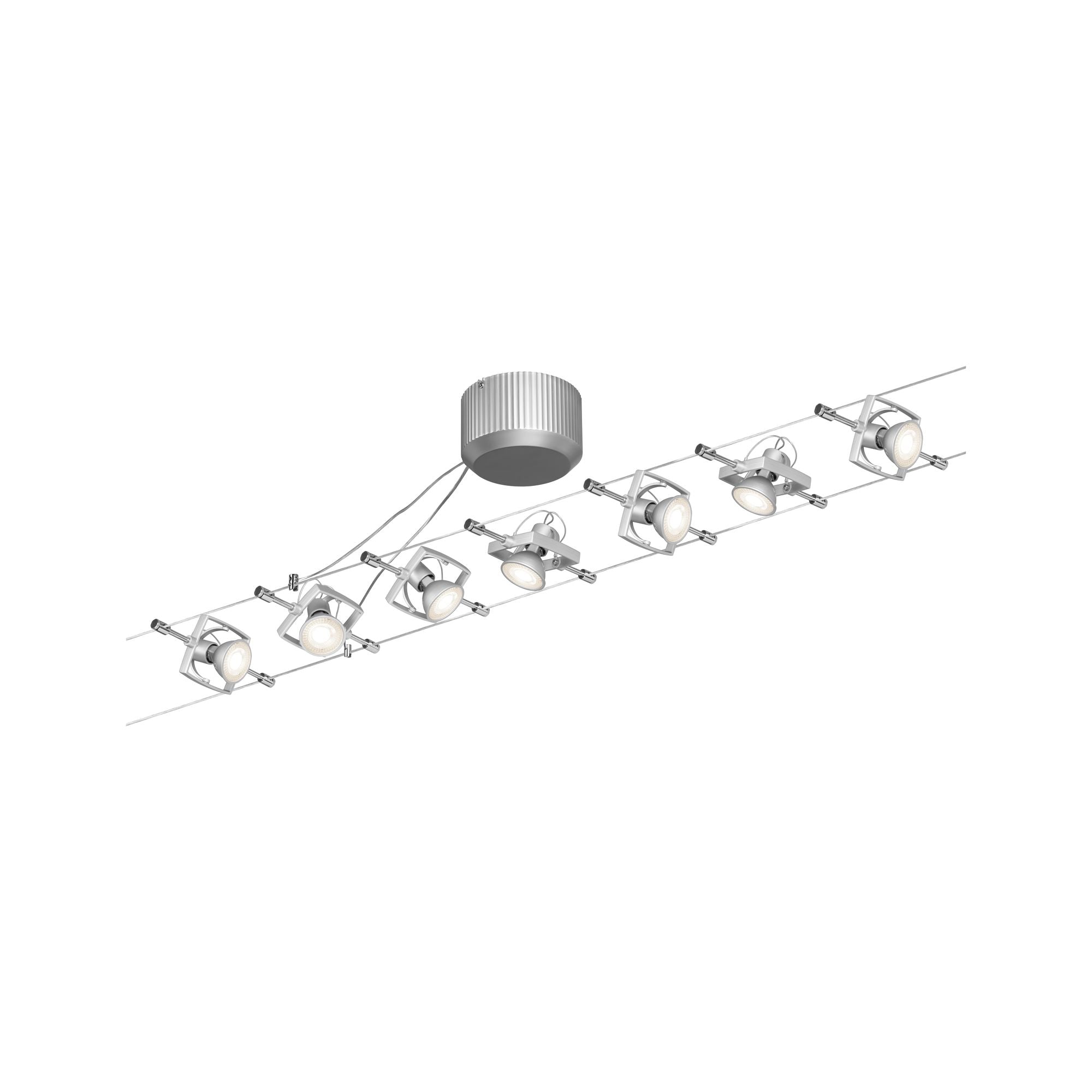 Seilsystem Mac II Basisset GU5,3 max. 7x10W dimmbar 230/12V Chrom matt - Paulmann - 94152