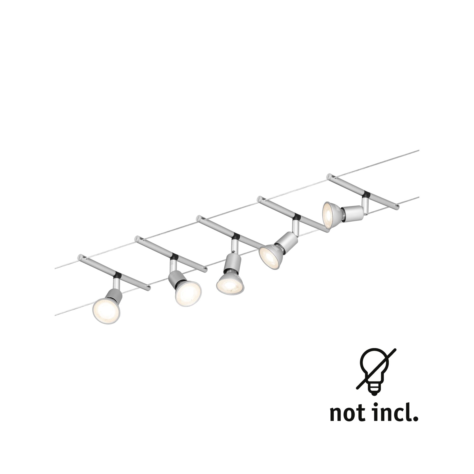Seilsystem Spice SaltLED Basisset GU5,3 max. 5x10W dimmbar 230/12V Chrom matt - Paulmann - 94145
