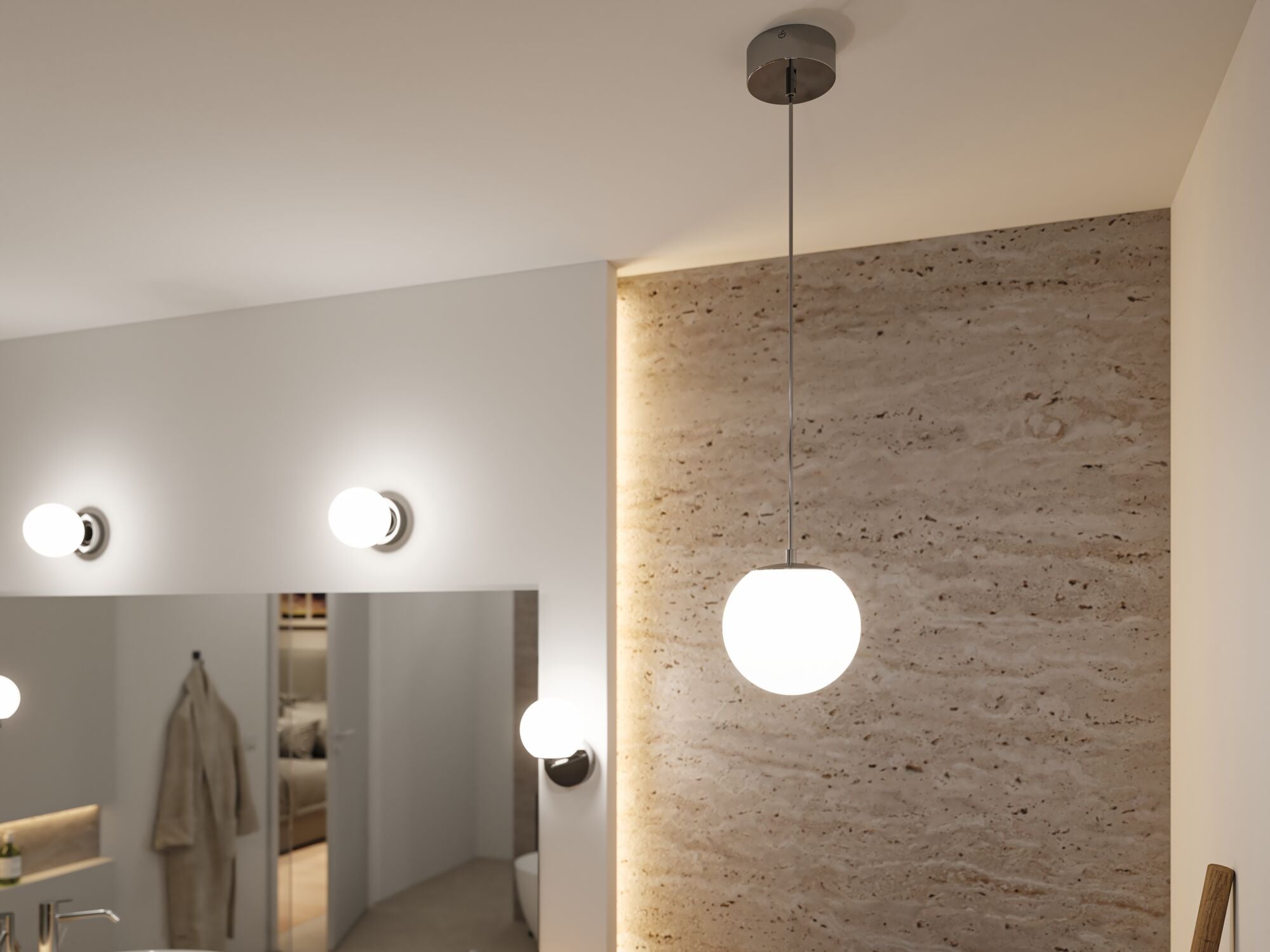 Selection Bathroom Gove IP44 3000K 900lm 9W Chrom/Satin - Paulmann - 71066