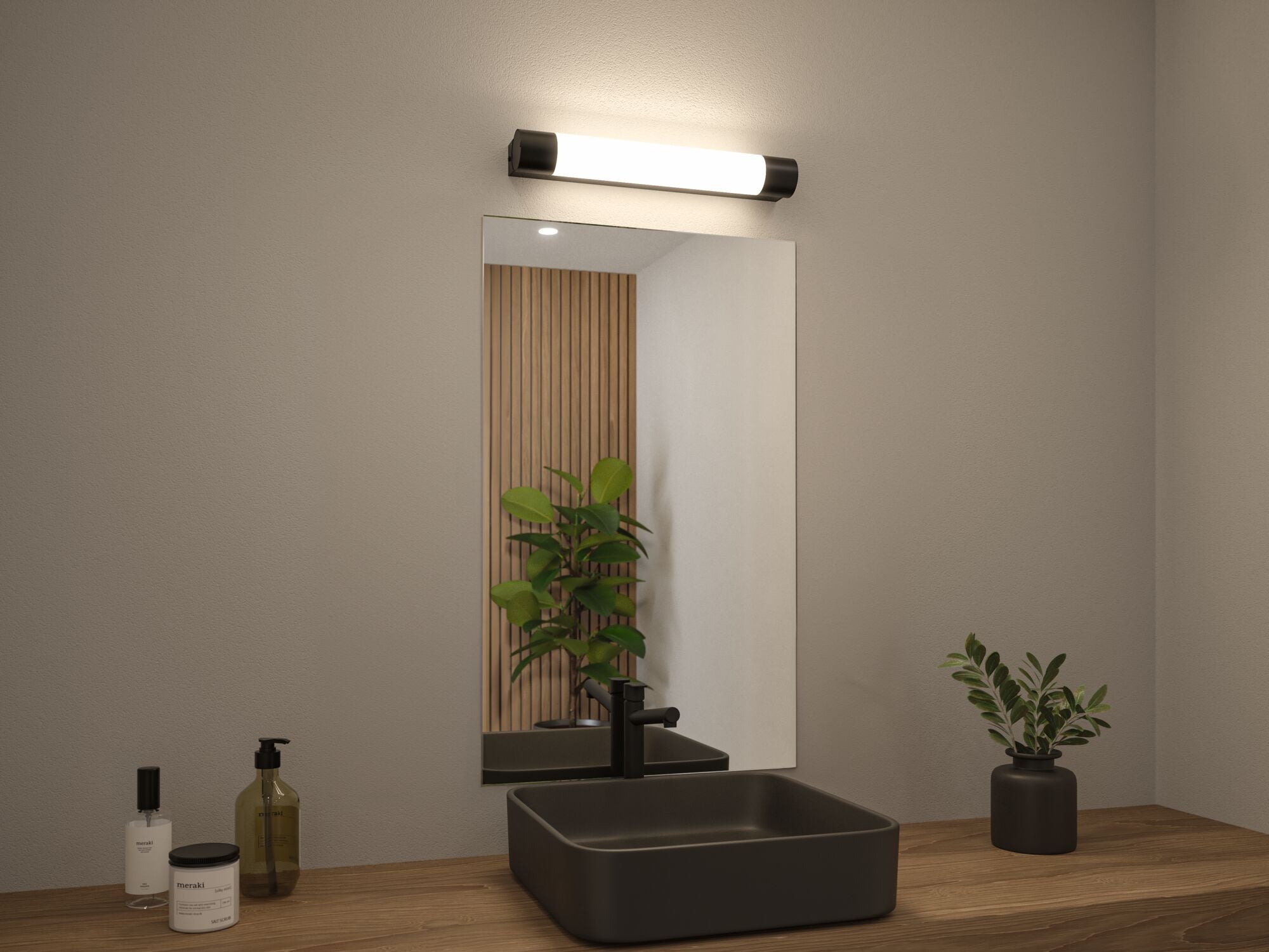 Selection Bathroom Orgon Steckdose IP44 3000K 600lm 230V 7,5W Schwarz - Paulmann - 71213