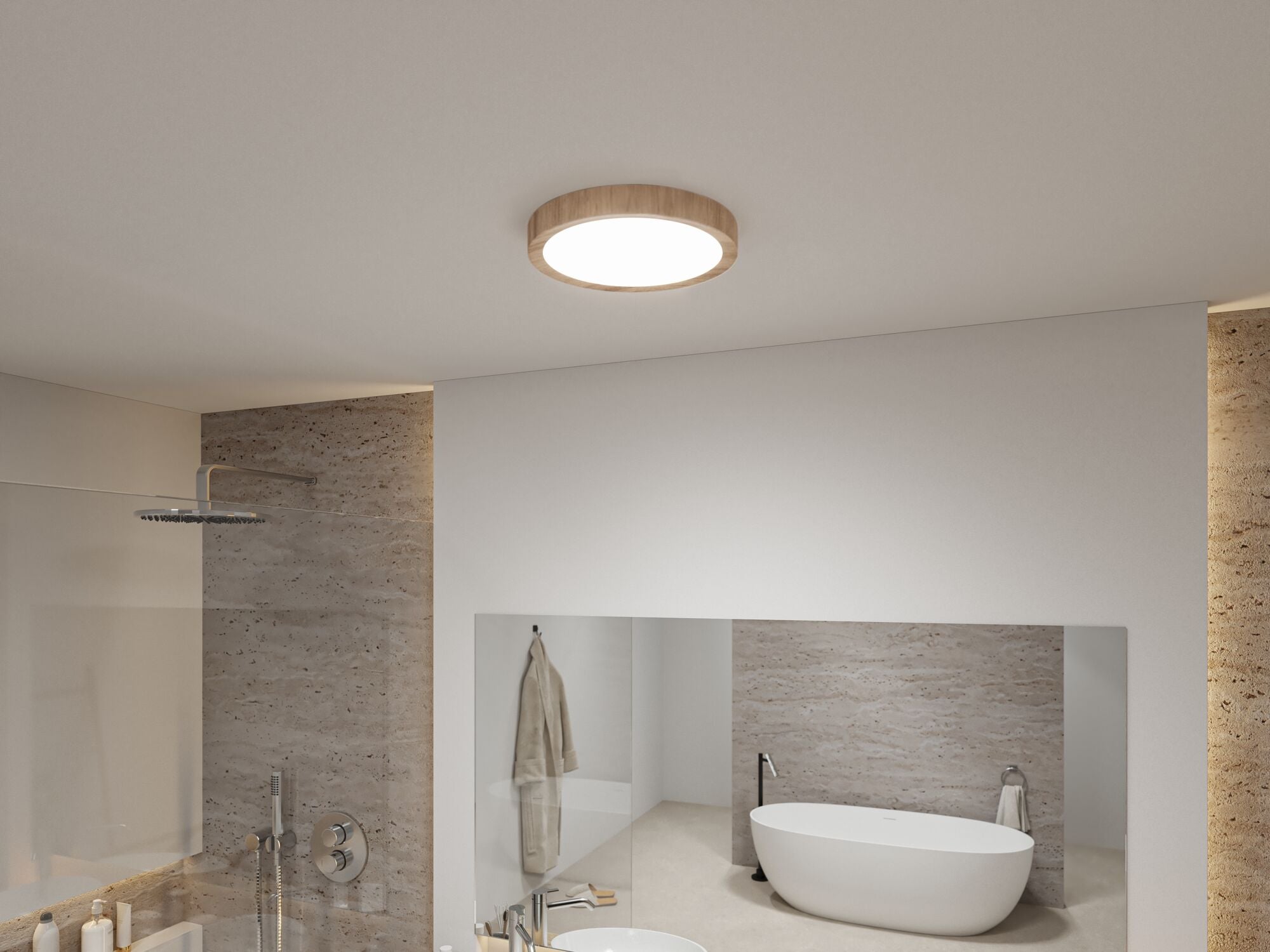 Selection Bathroom Tega IP44 White Switch 1200lm 230V 22,5W Holzoptik - Paulmann - 71085