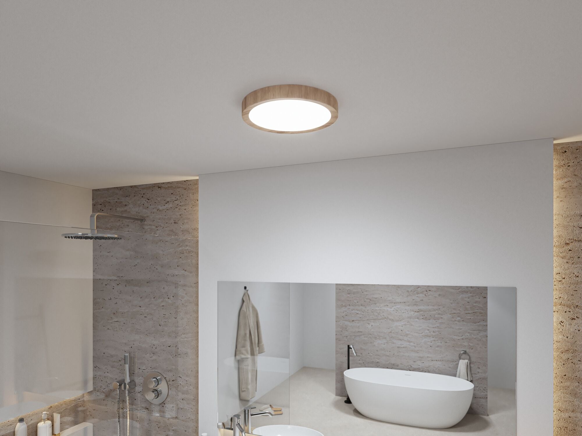 Selection Bathroom Tega IP44 White Switch 1200lm 230V 22,5W Holzoptik - Paulmann - 71085