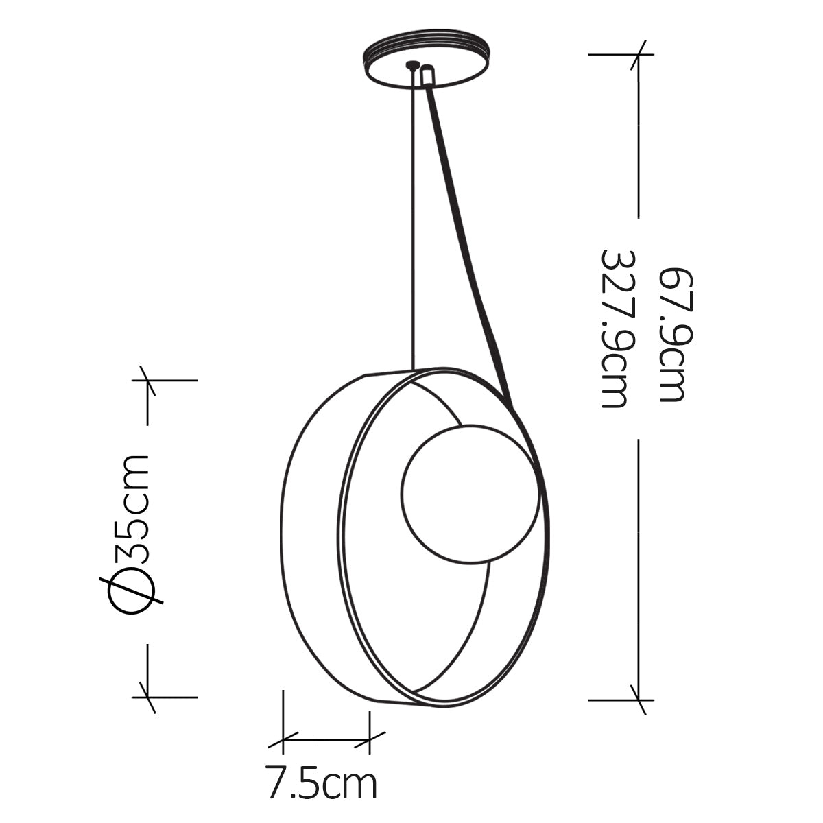 Sfera 1lt Pendelleuchte - Accord Lighting - QN - SFERA - 1P - TEAK