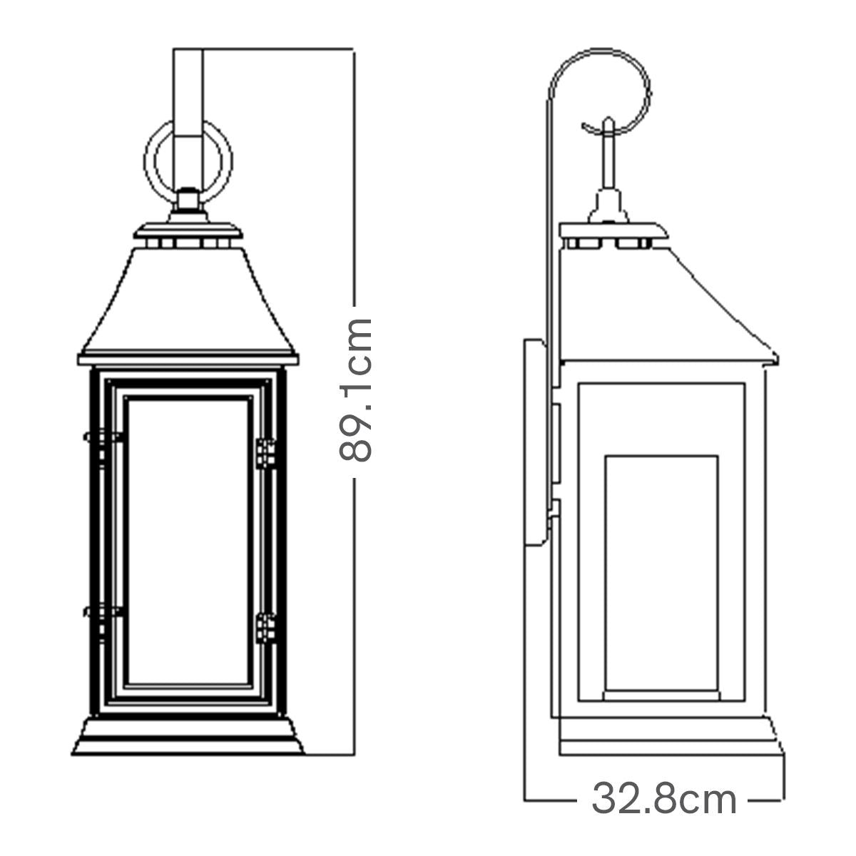 Shepherd 1 - flammige, extragroße Wandlaterne – dunkles, verwittertes Zink - Elsteadlighting - FE - SHEPHERD - 2XL