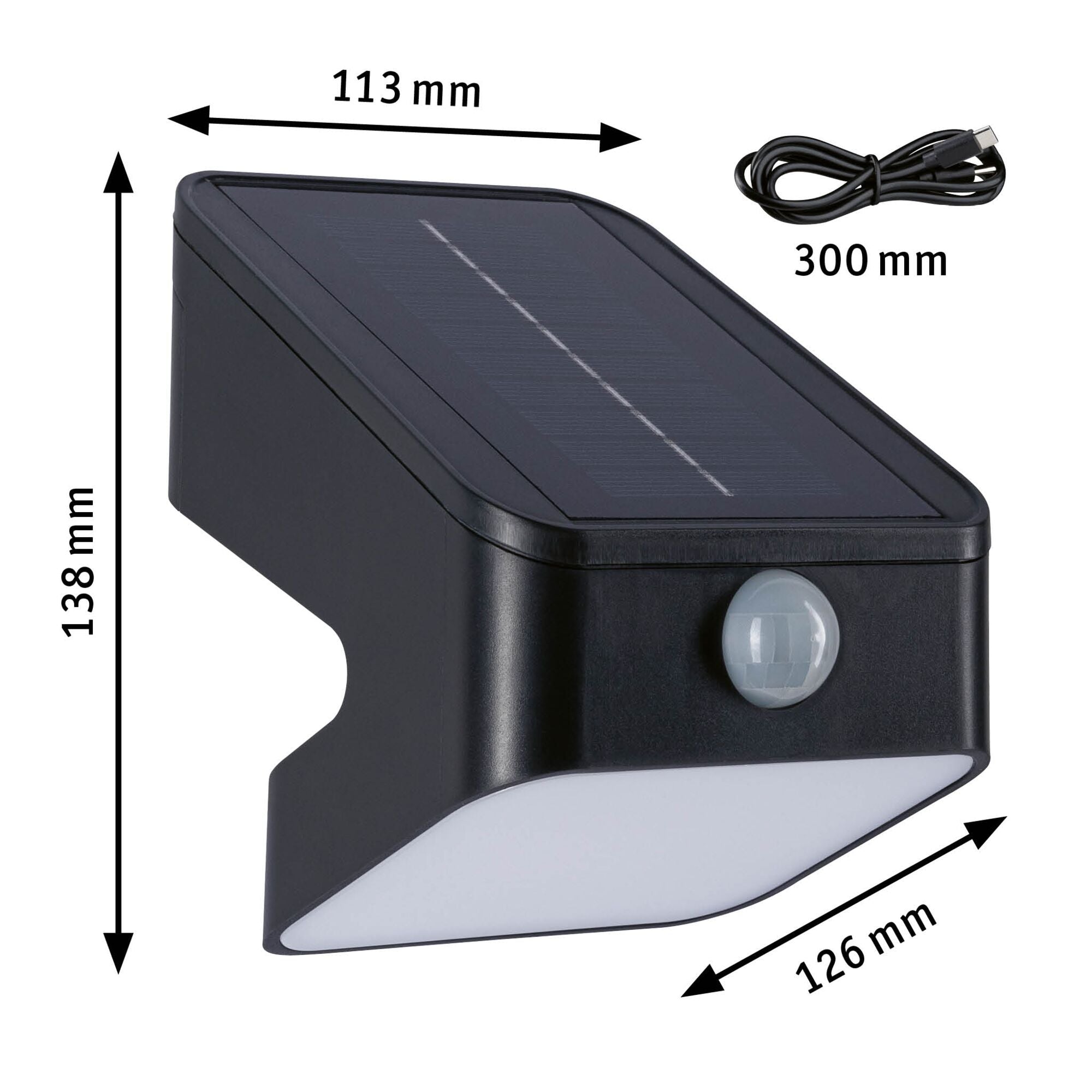 Solar Lesly IP65 eckig 113x126mm 3000K 5,5W 400lm Anthrazit Kunststoff - Paulmann - 94608