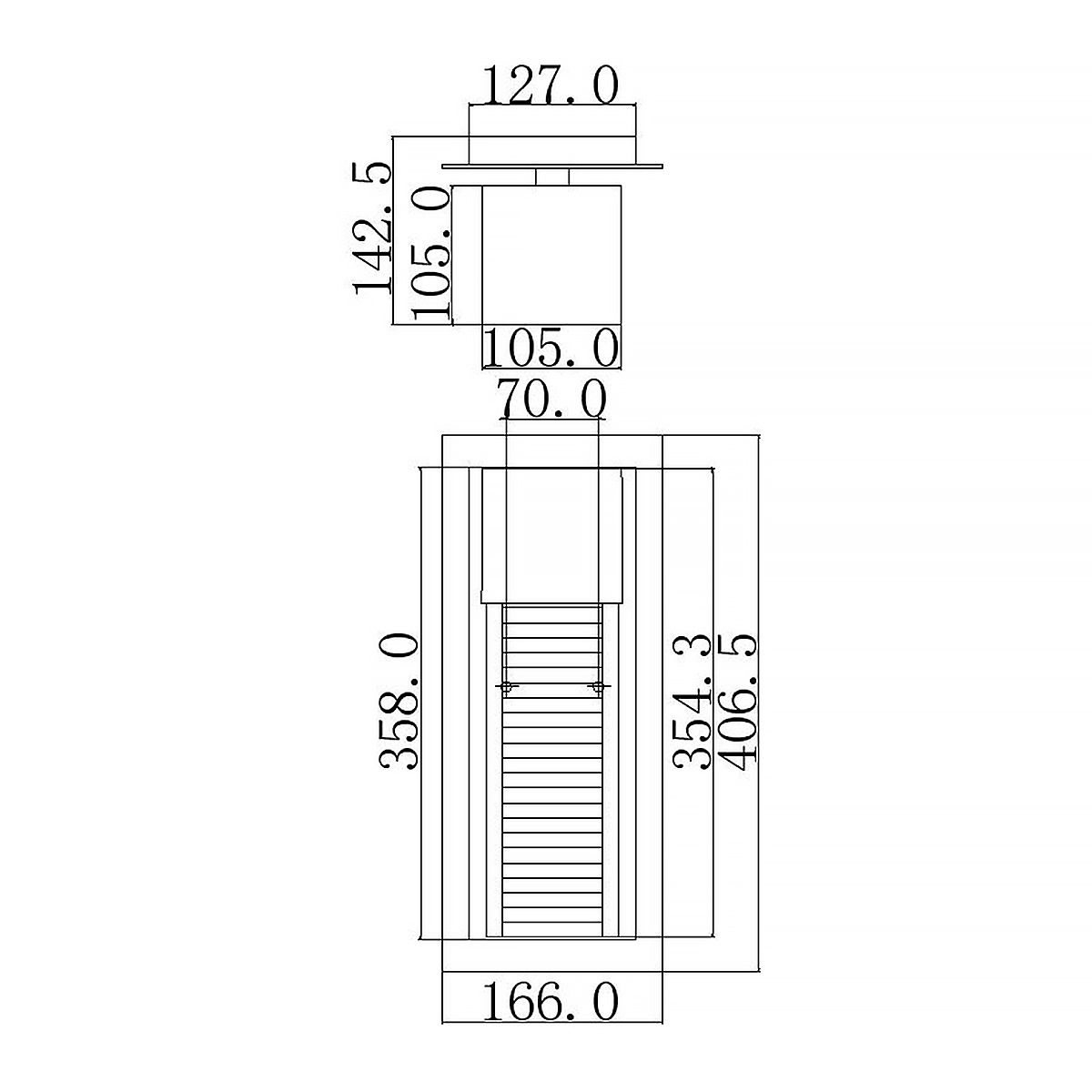 Sorel 1 - flammige Wandlaterne für den Außenbereich, architektonische Bronze - Elsteadlighting - KL - SOREL2 - M - LED