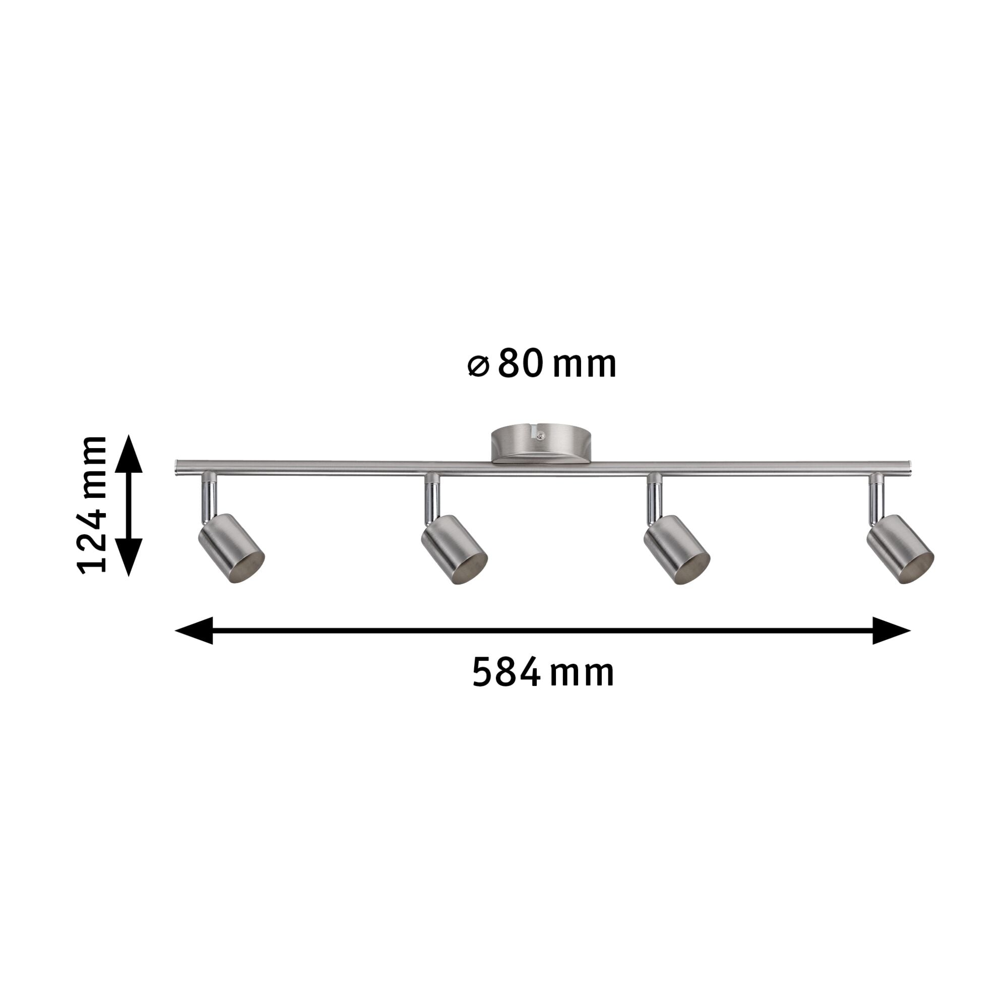 Spotlight Carolina GU10 230V max. 4x10W dimmbar Nickel matt - Paulmann - 66746