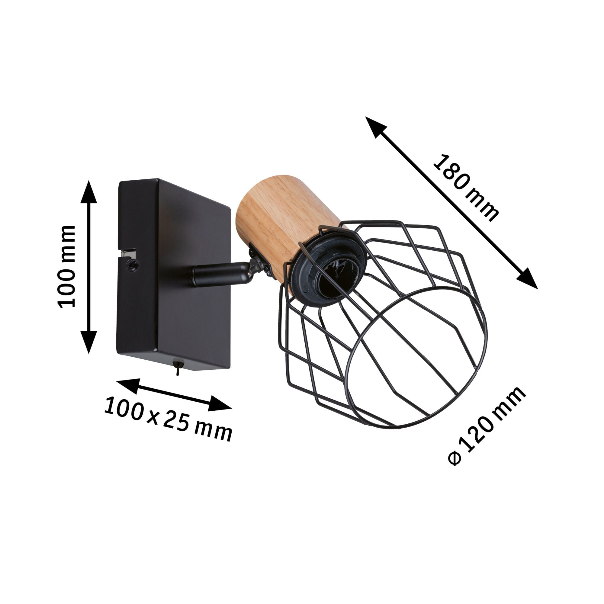 Spotlight Lanka E14 230V max. 20W dimmbar Schwarz - Paulmann - 66766