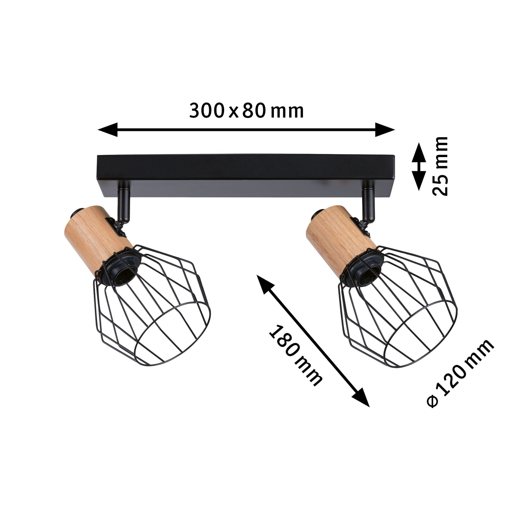 Spotlight Lanka E14 230V max. 2x20W dimmbar Schwarz - Paulmann - 66767