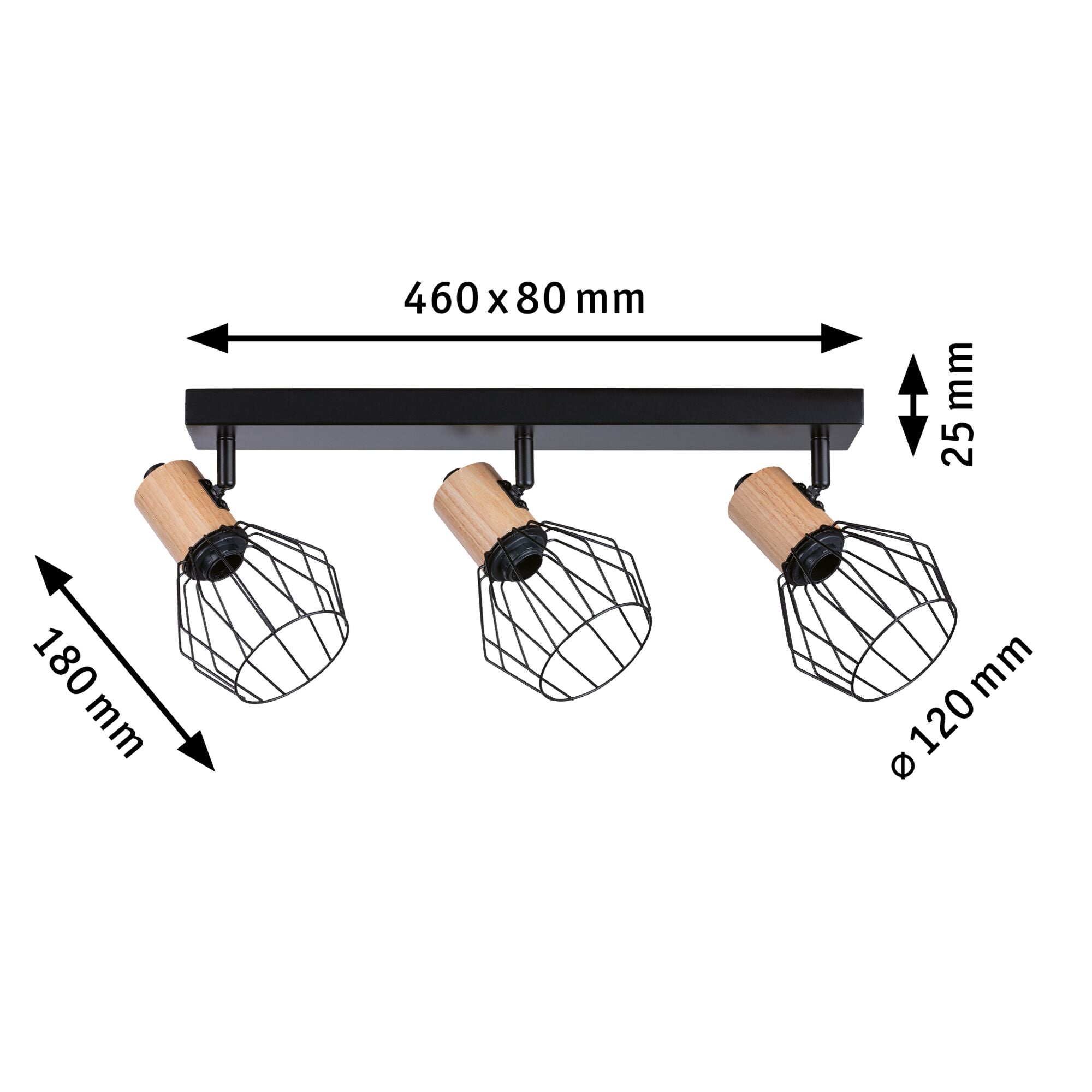 Spotlight Lanka E14 230V max. 3x20W dimmbar Schwarz - Paulmann - 66768