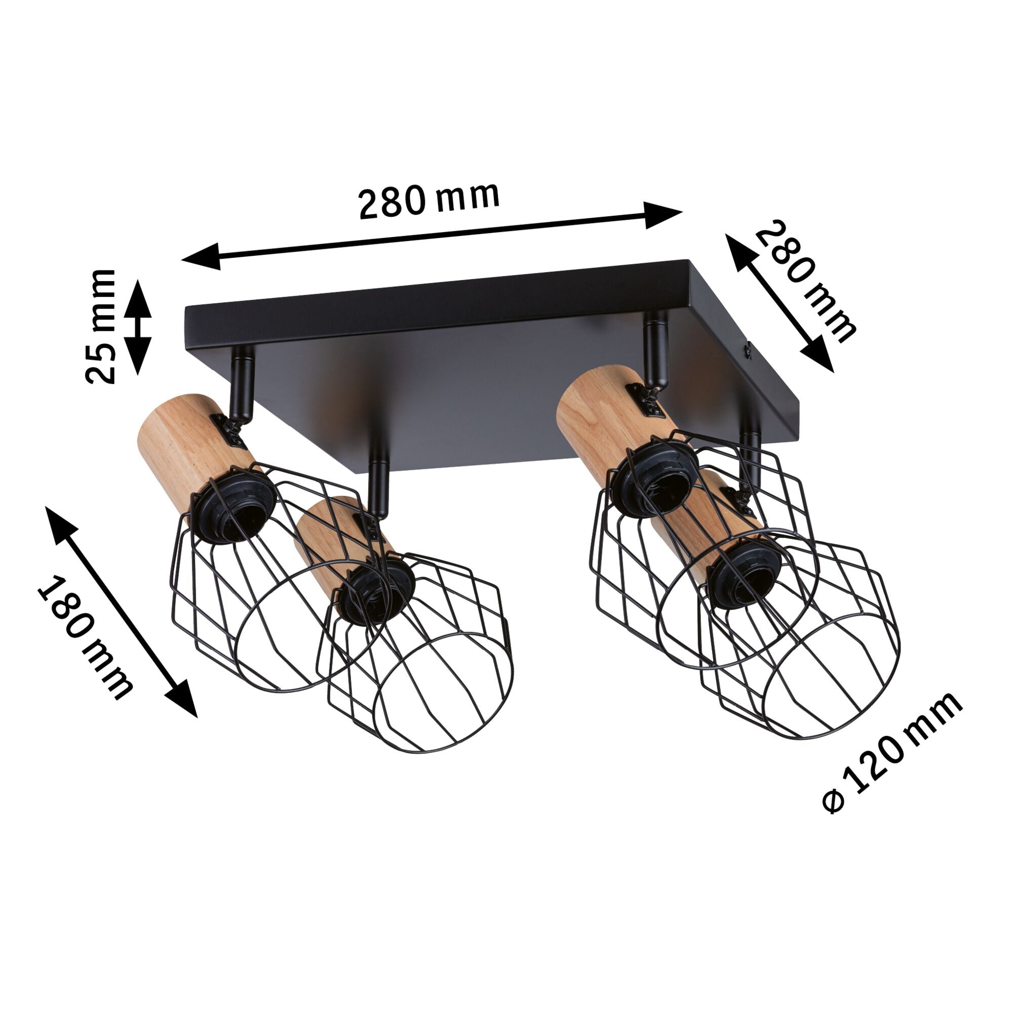 Spotlight Lanka E14 230V max. 4x20W dimmbar Schwarz - Paulmann - 66769