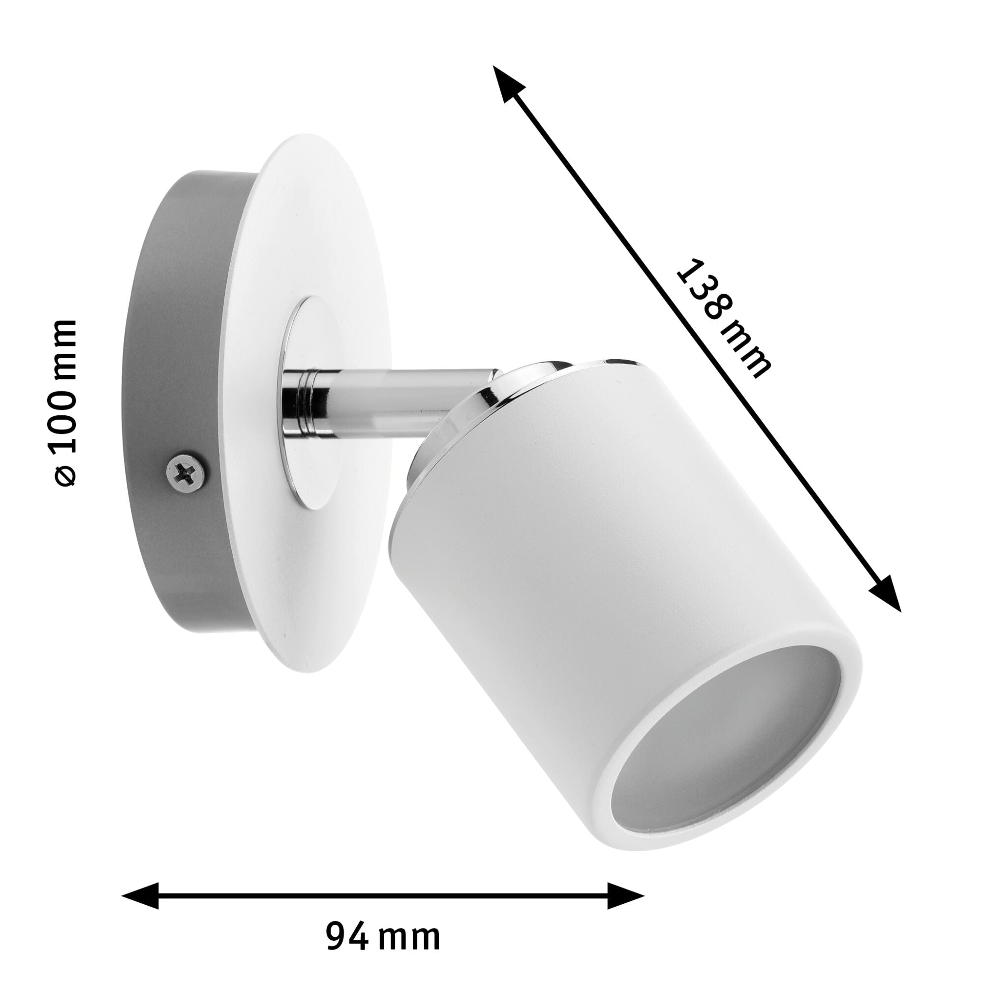 Spotlight Tube IP44 GU10 230V max. 10W dimmbar Weiß/Chrom - Paulmann - 66717