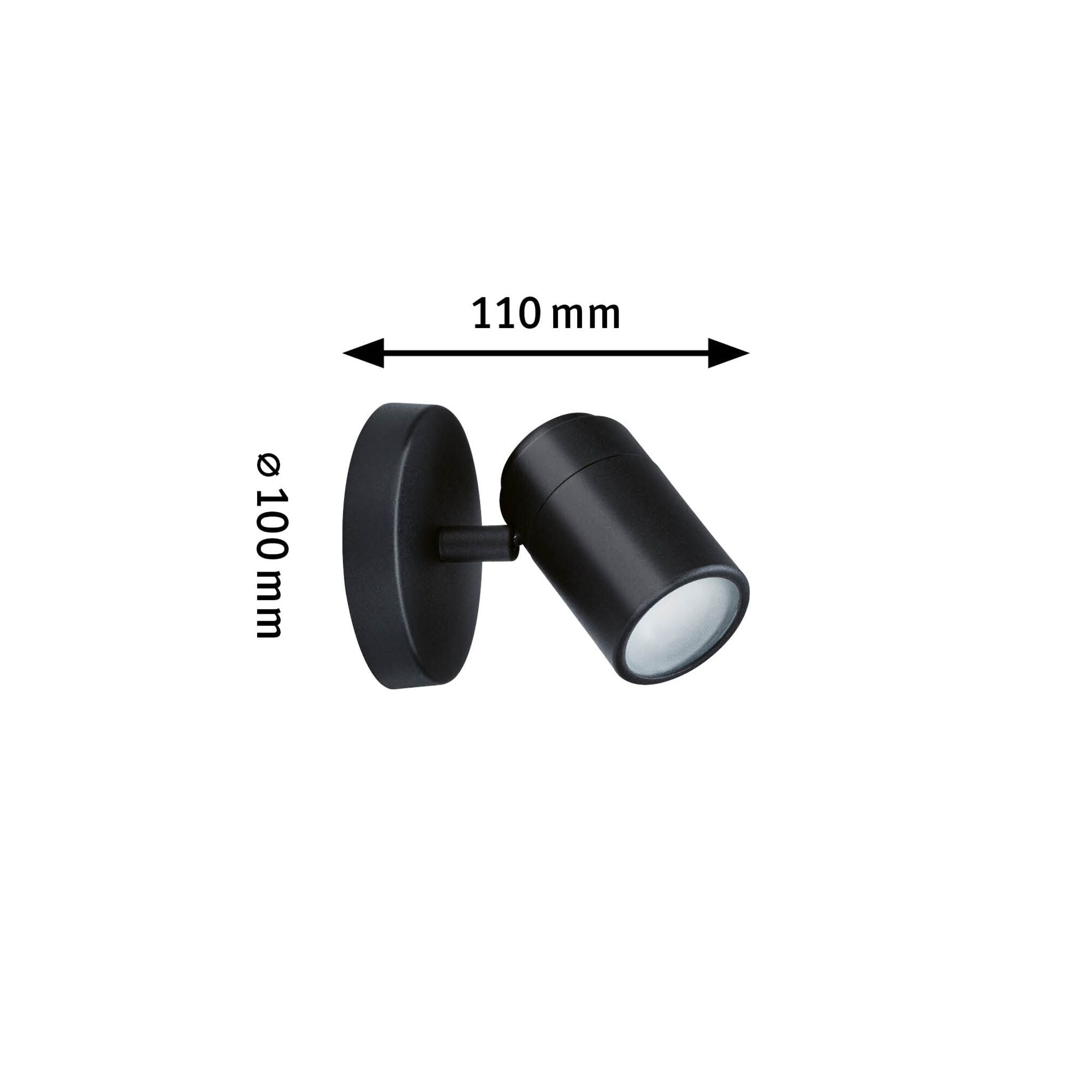 Spotlight Zyli IP44 GU10 230V max. 10W dimmbar Schwarz matt - Paulmann - 66774