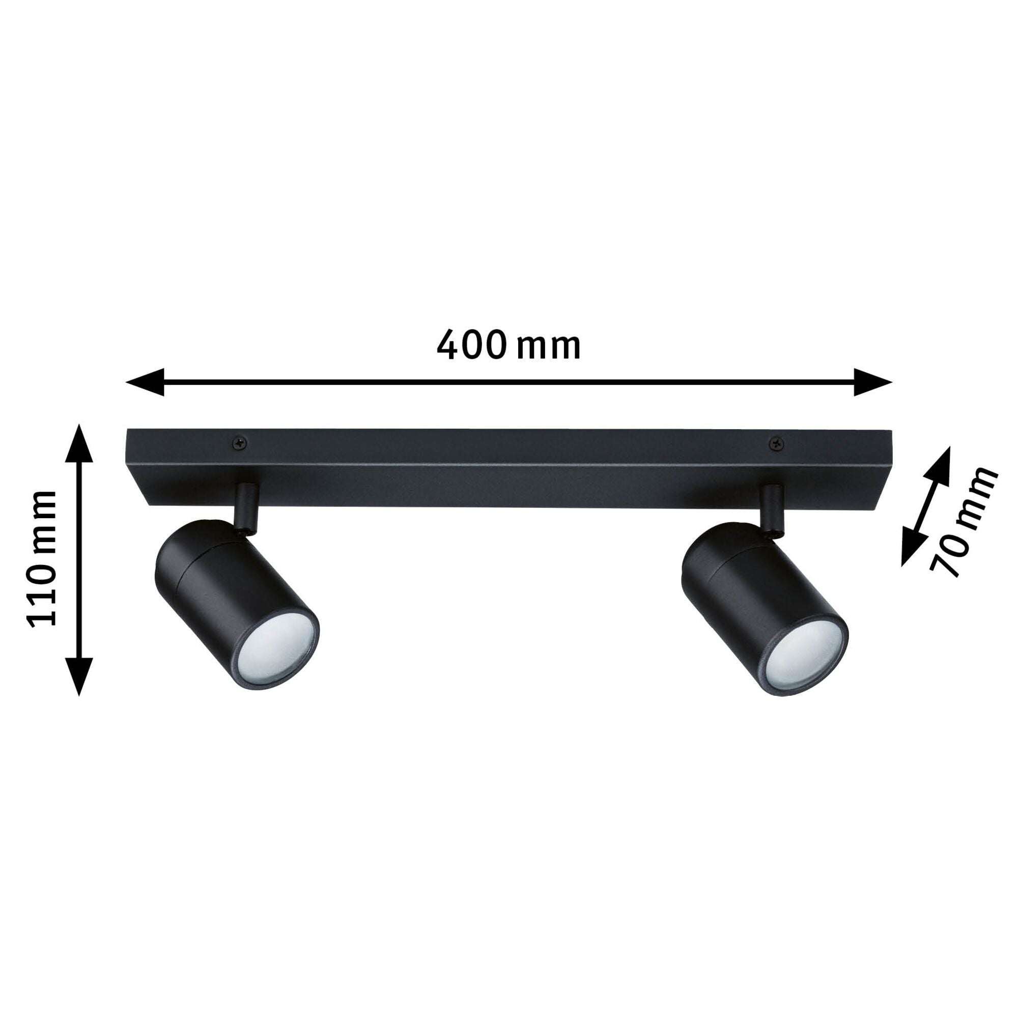 Spotlight Zyli IP44 GU10 230V max. 2x10W dimmbar Schwarz matt - Paulmann - 66775