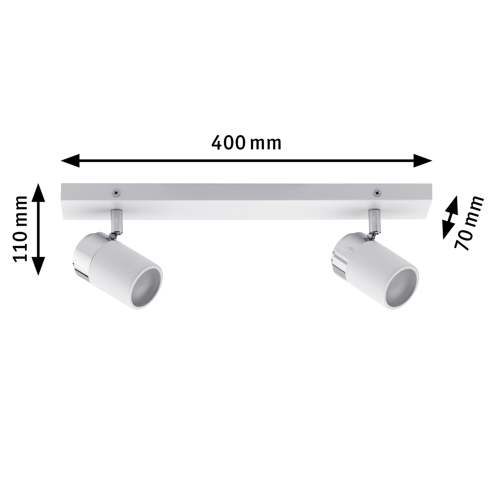Spotlight Zyli IP44 GU10 230V max. 2x10W dimmbar Weiß/Chrom - Paulmann - 66711