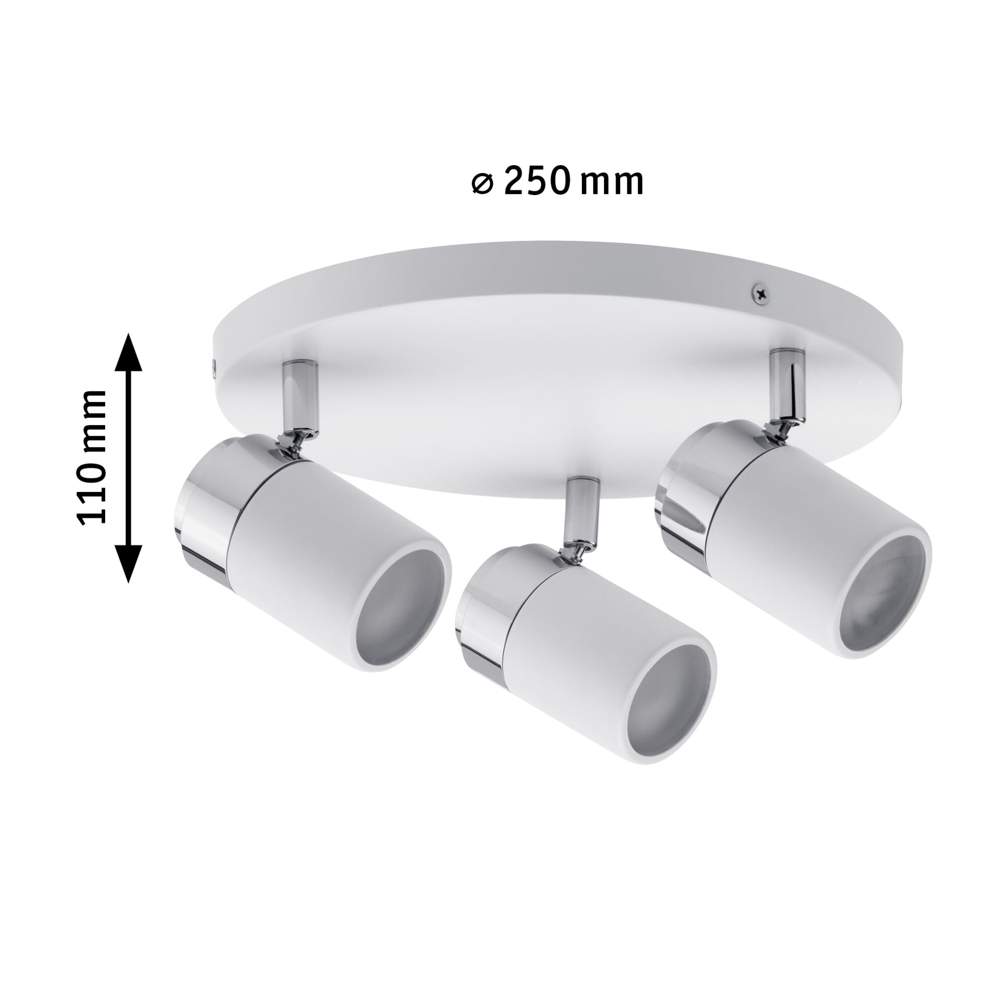 Spotlight Zyli IP44 GU10 230V max. 3x10W dimmbar Weiß/Chrom - Paulmann - 66712